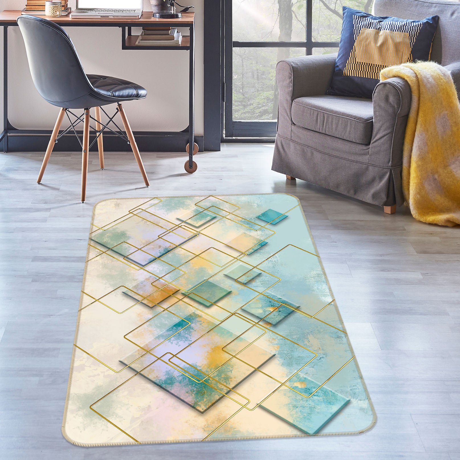 3D Diamond Pattern 29219 Non Slip Rug Mat