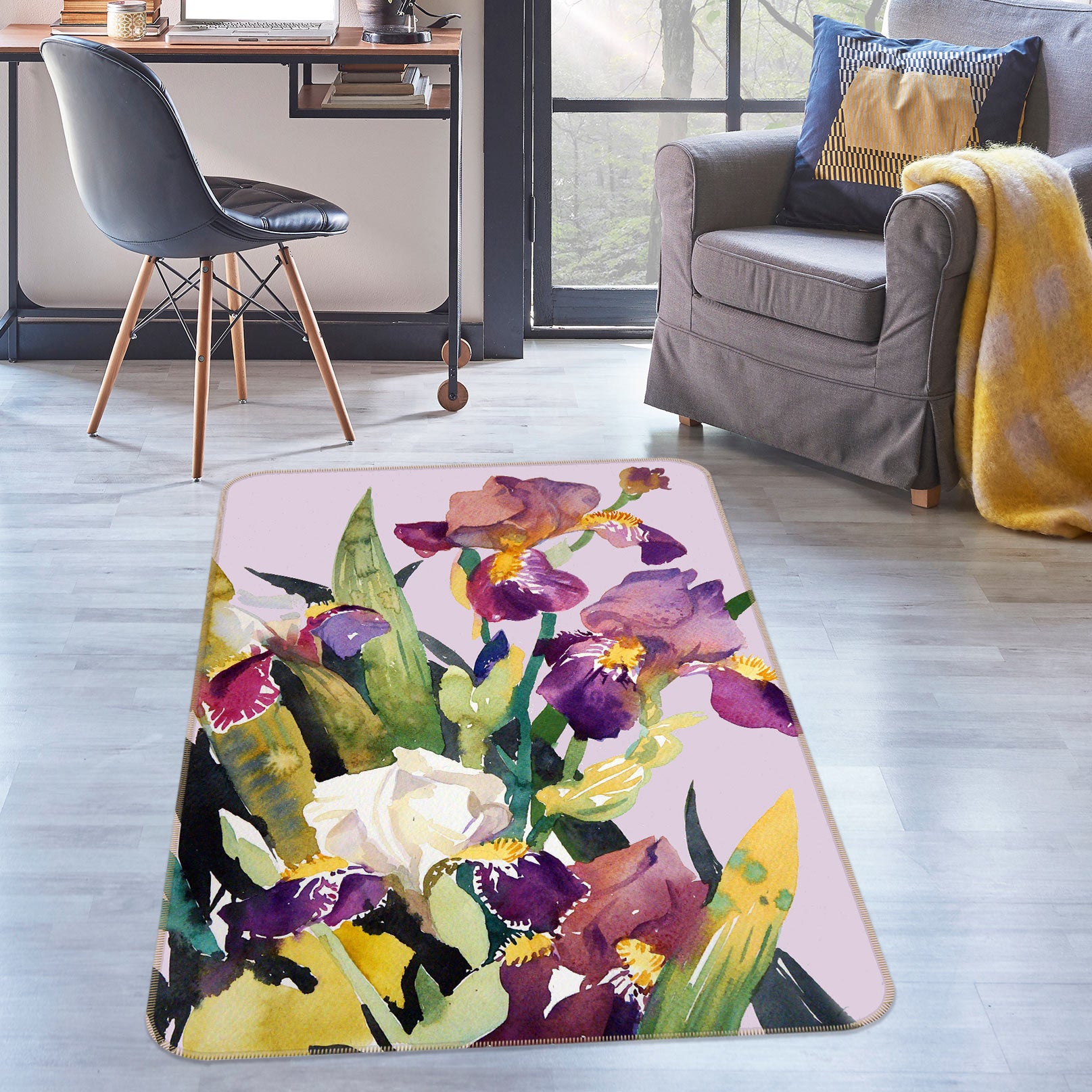 3D Flowers 33073 Non Slip Rug Mat