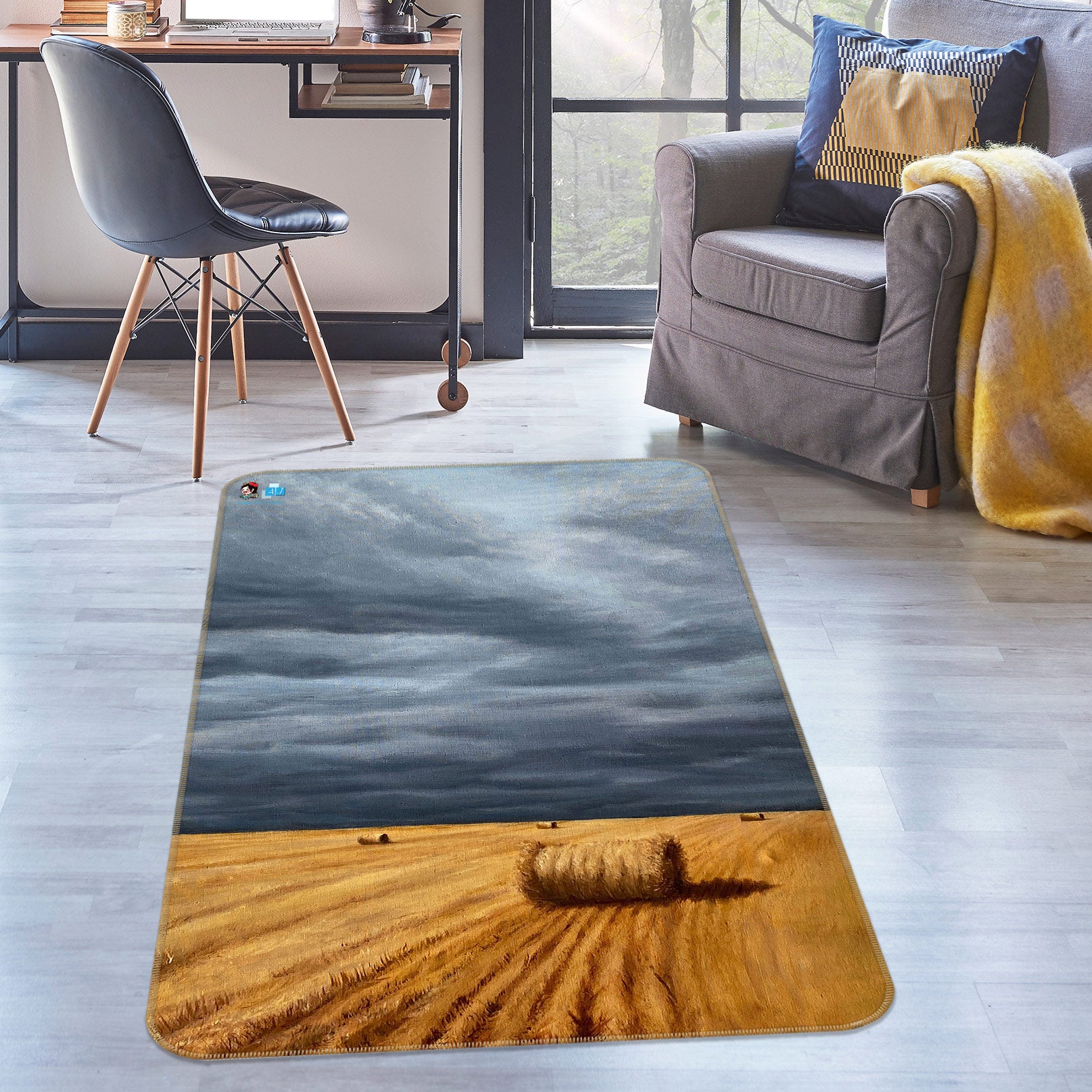 3D Grass Ball 1893 Marina Zotova Rug Non Slip Rug Mat