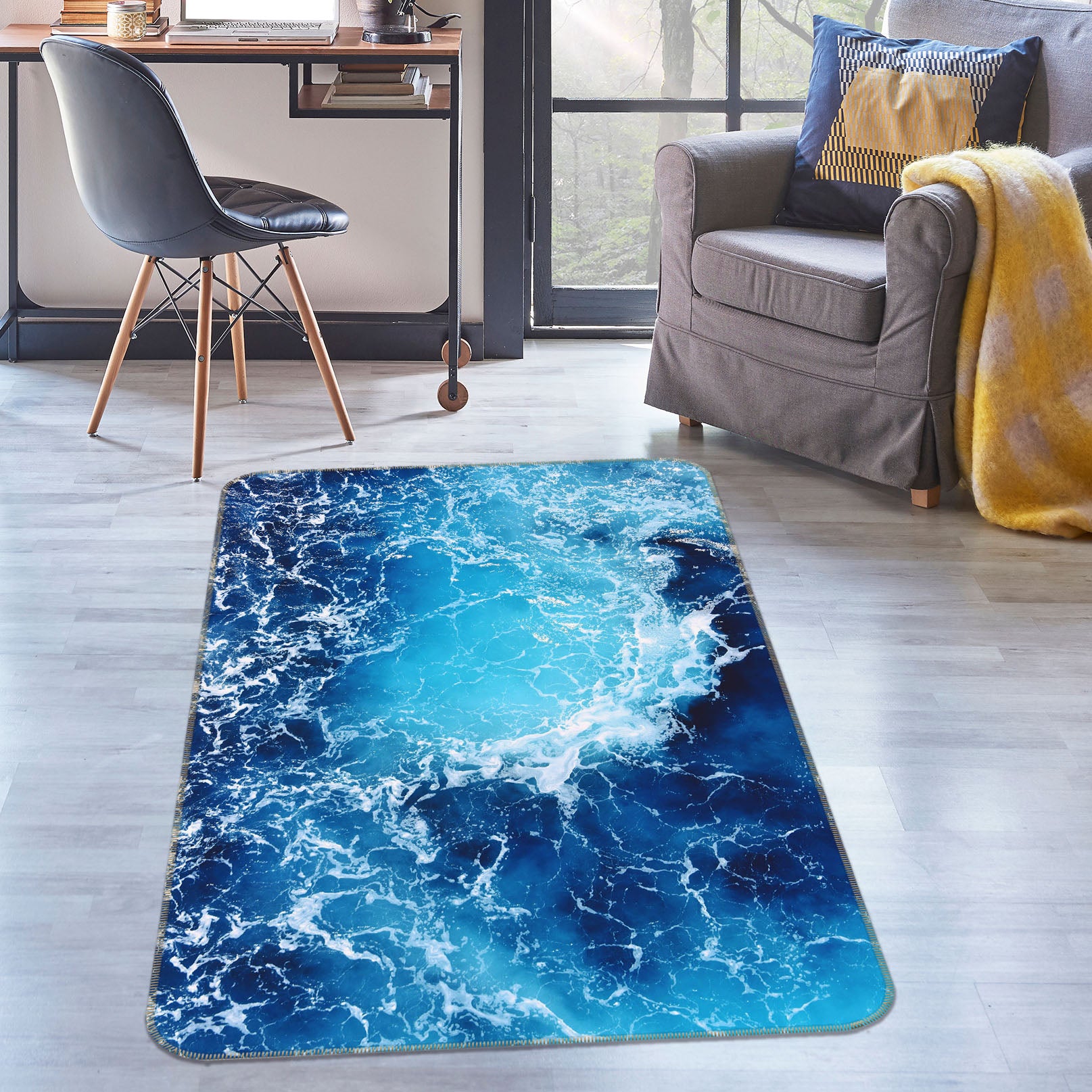 3D Seawater 28025 Non Slip Rug Mat