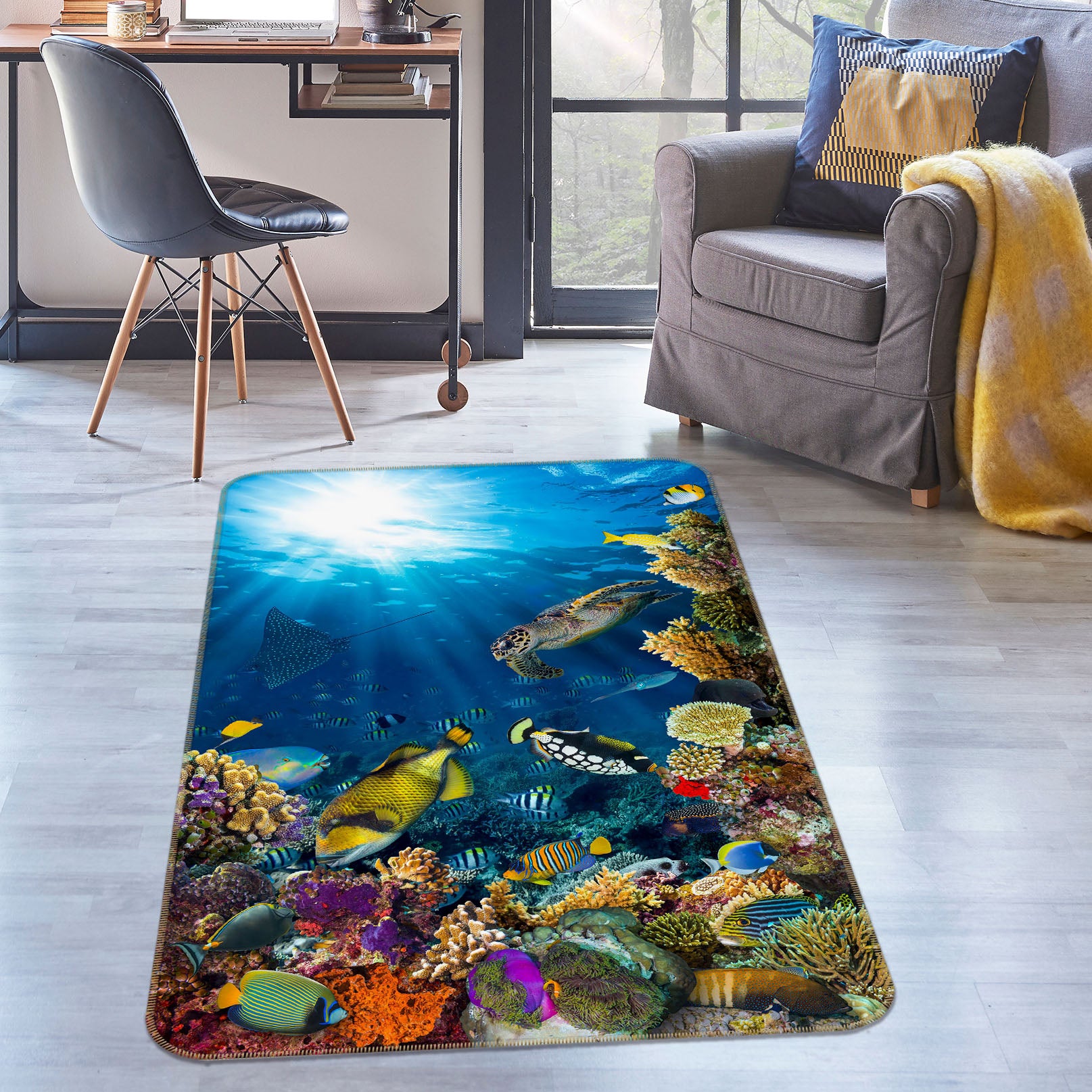 3D Undersea Fish 26146 Non Slip Rug Mat