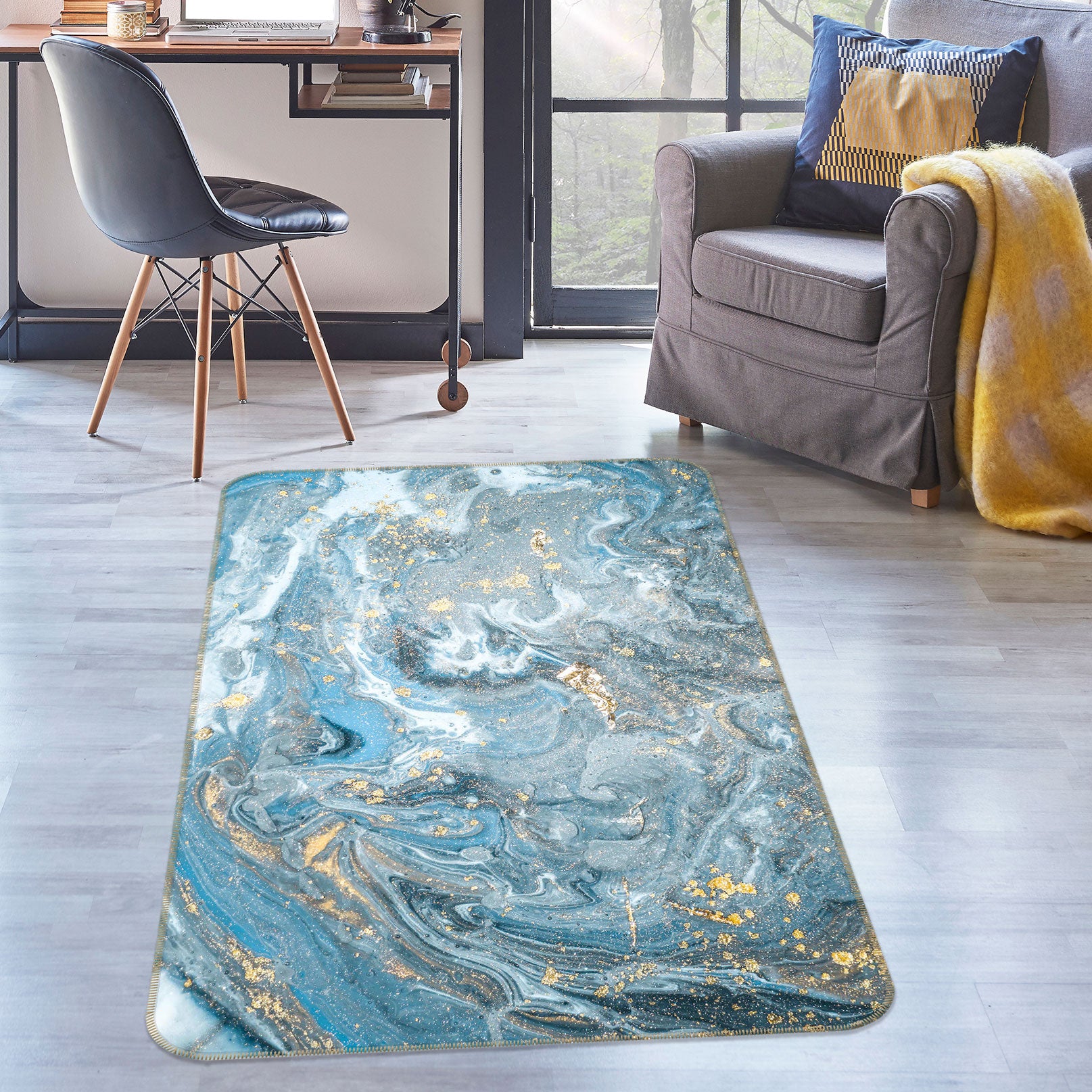 3D Pattern Lines 27037 Non Slip Rug Mat