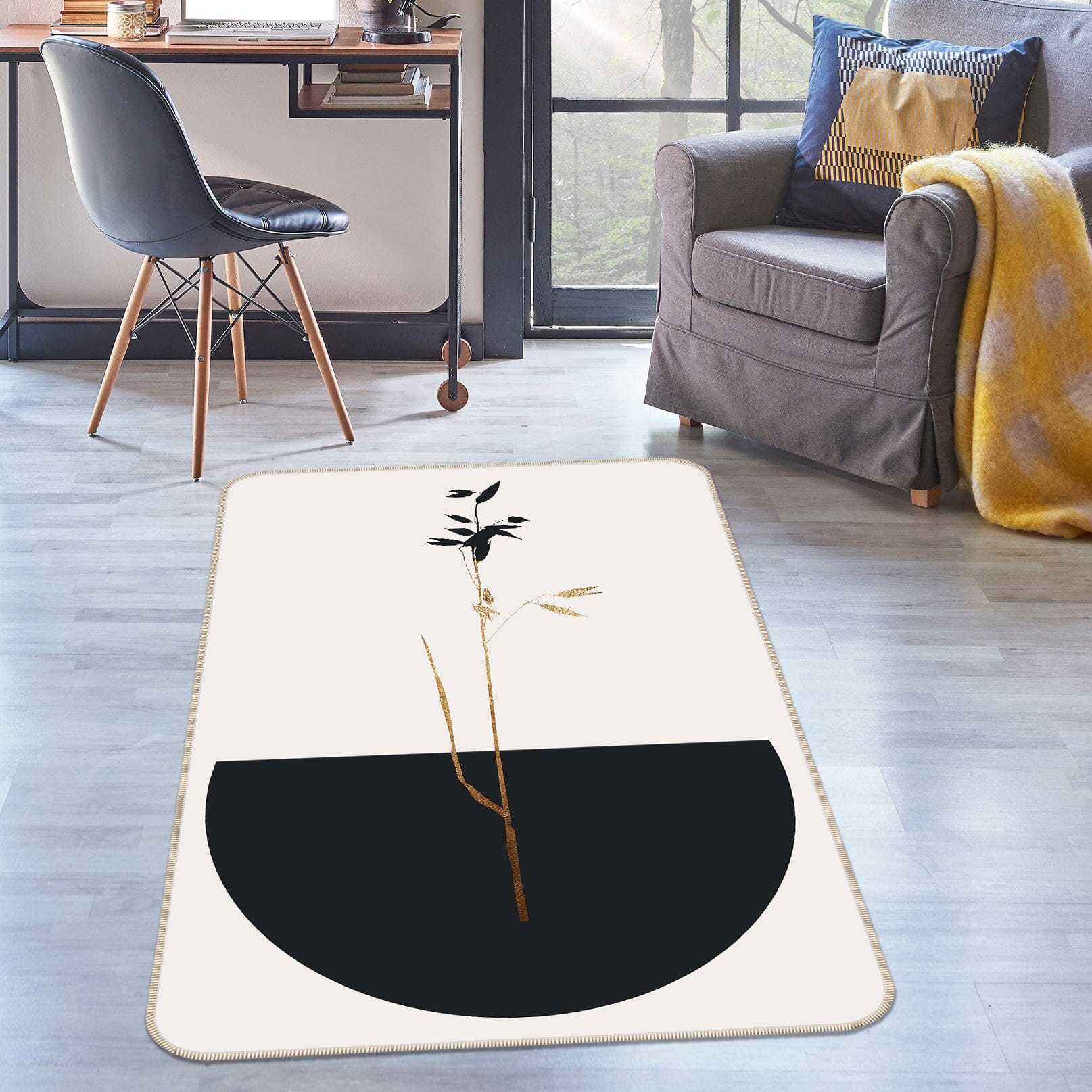 3D Black Land 1096 Boris Draschoff Rug Non Slip Rug Mat Mat AJ Creativity Home 