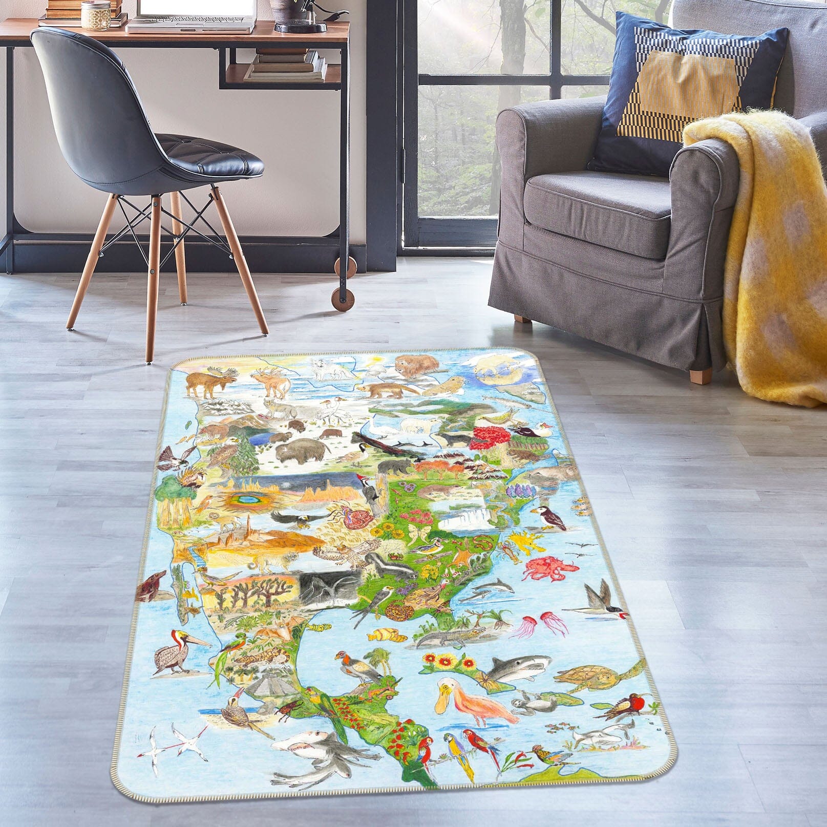 3D Forest Animals 1518 Michael Sewell Rug Non Slip Rug Mat Mat AJ Creativity Home 