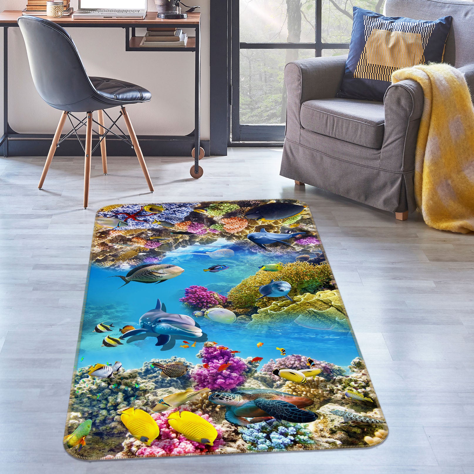 3D Coral Fish 34098 Non Slip Rug Mat