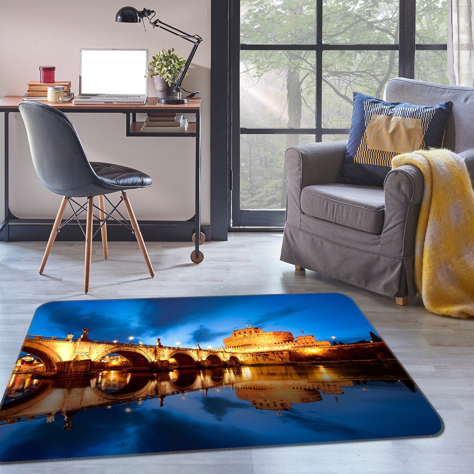3D Water Reflection 29136 Non Slip Rug Mat