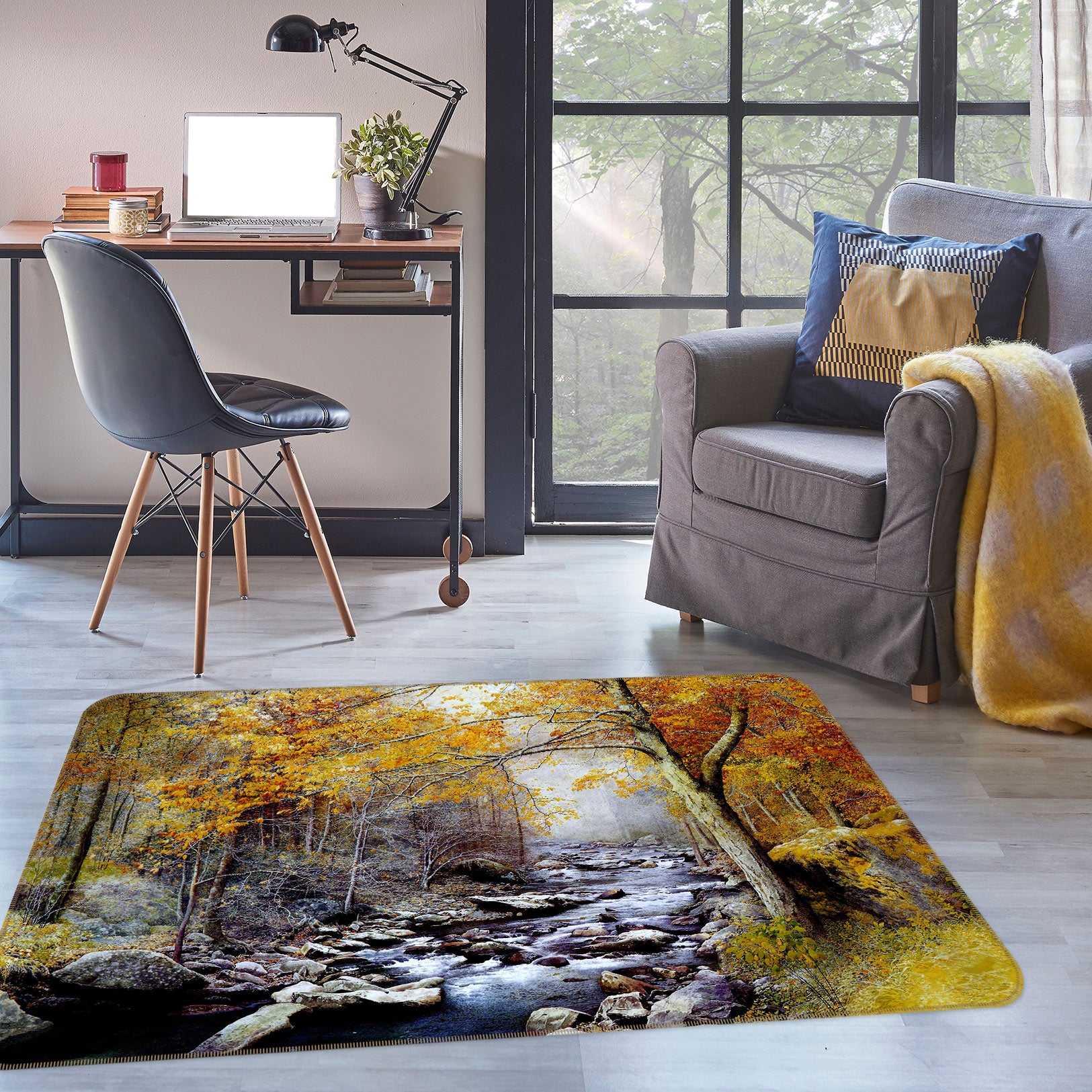 3D Stone Water Tree 75295 Non Slip Rug Mat