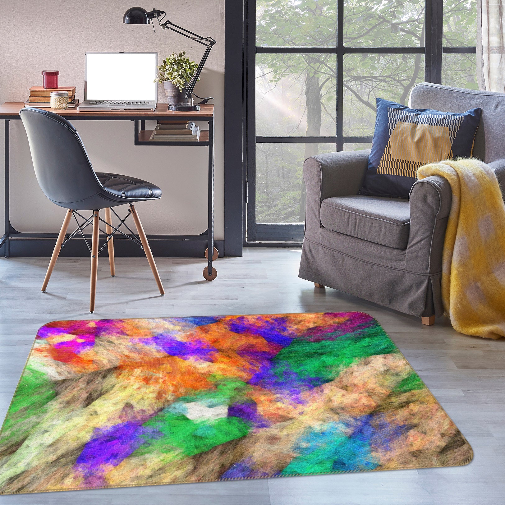 3D Color Pattern 35055 Non Slip Rug Mat