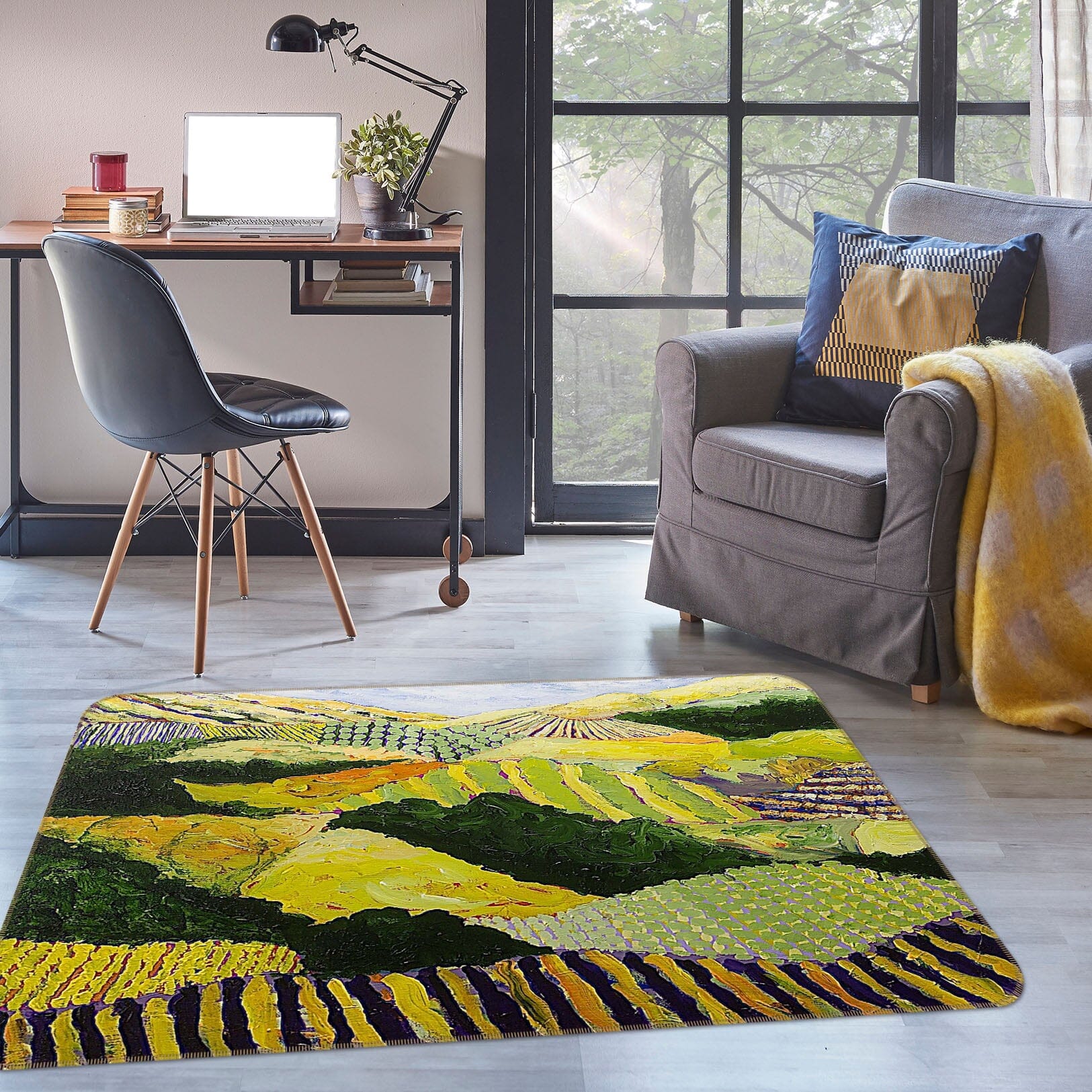 3D Delta Fields 1022 Allan P. Friedlander Rug Non Slip Rug Mat Mat AJ Creativity Home 