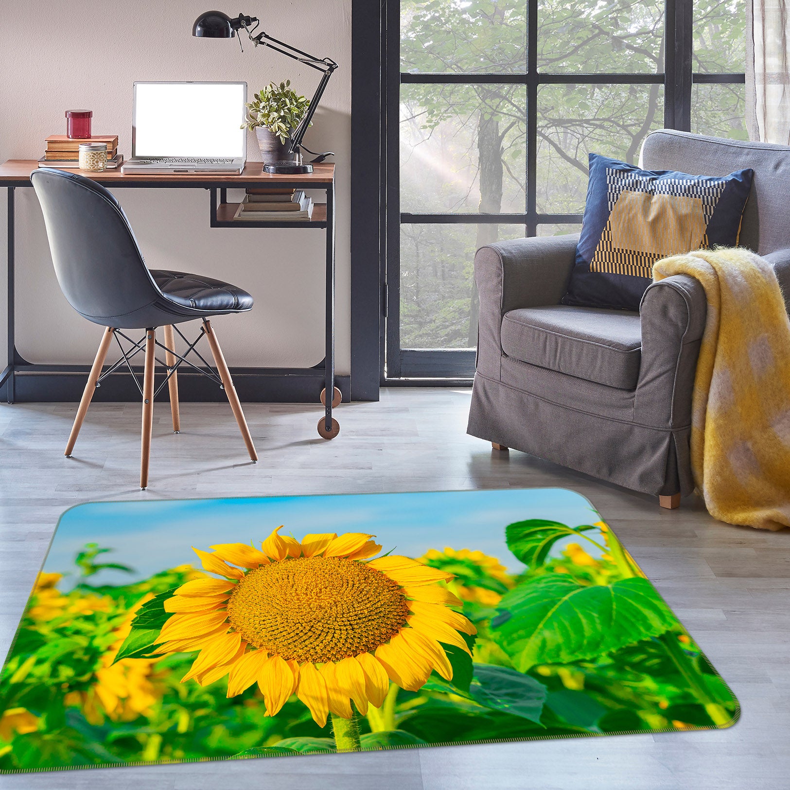3D Sunflower 29168 Non Slip Rug Mat