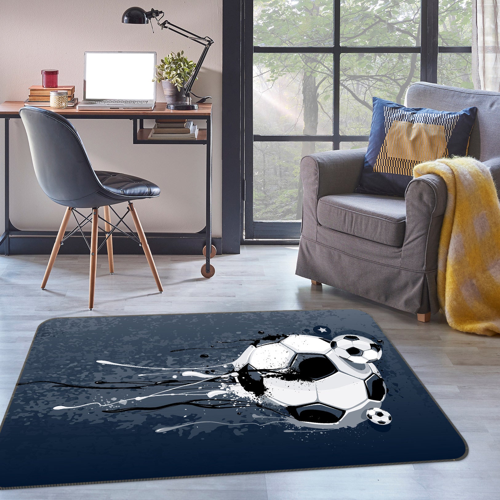 3D Football 30096 Non Slip Rug Mat