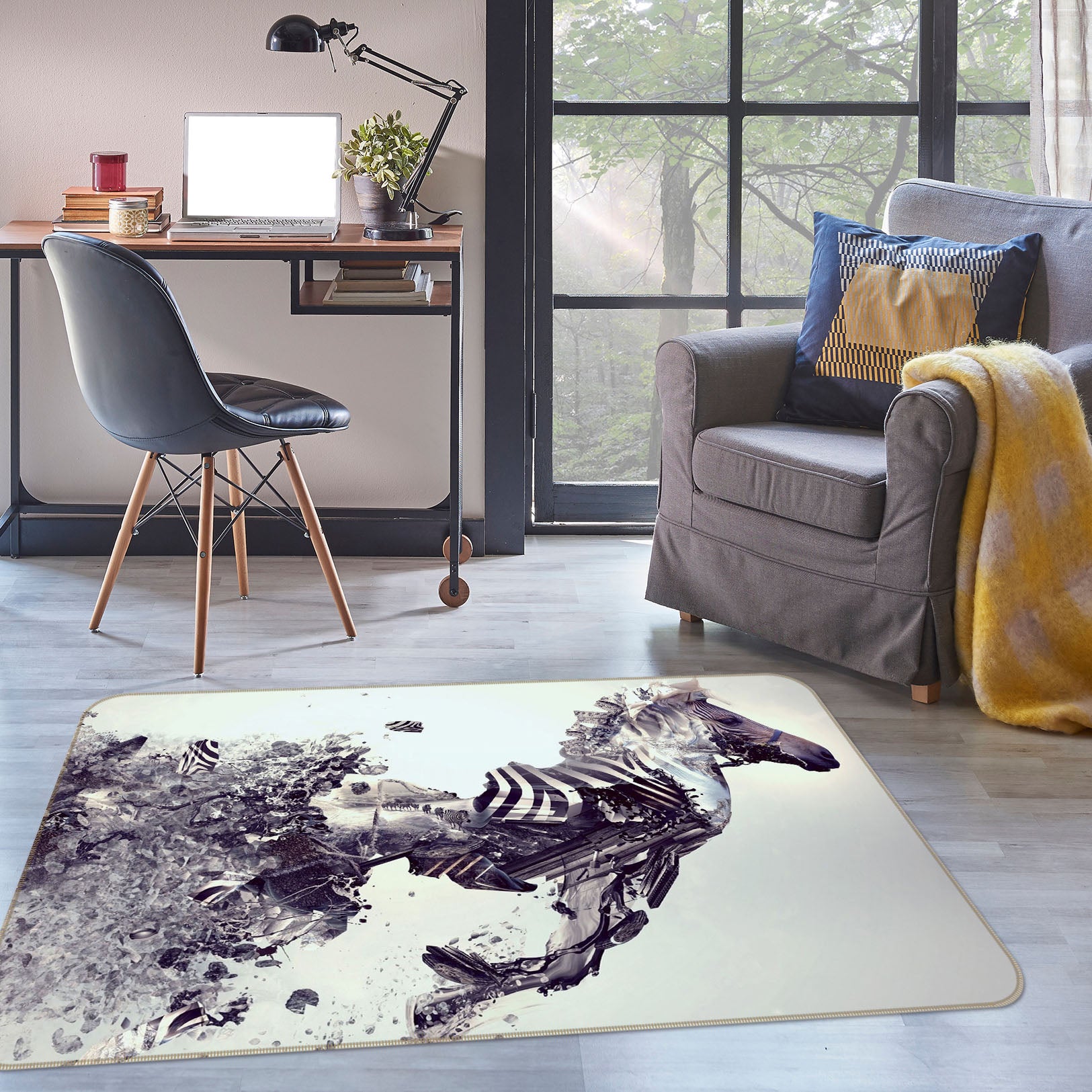 3D Zebra 33112 Non Slip Rug Mat