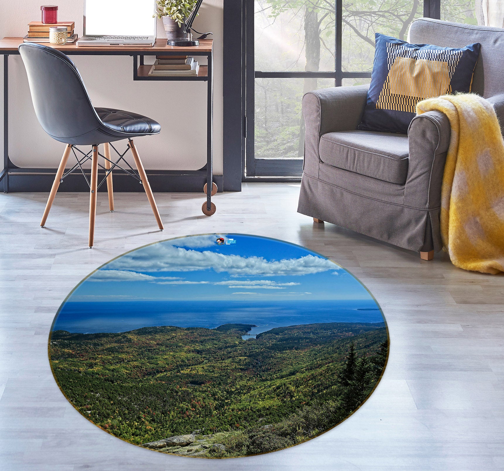 3D Grassland 11195 Kathy Barefield Rug Round Non Slip Rug Mat