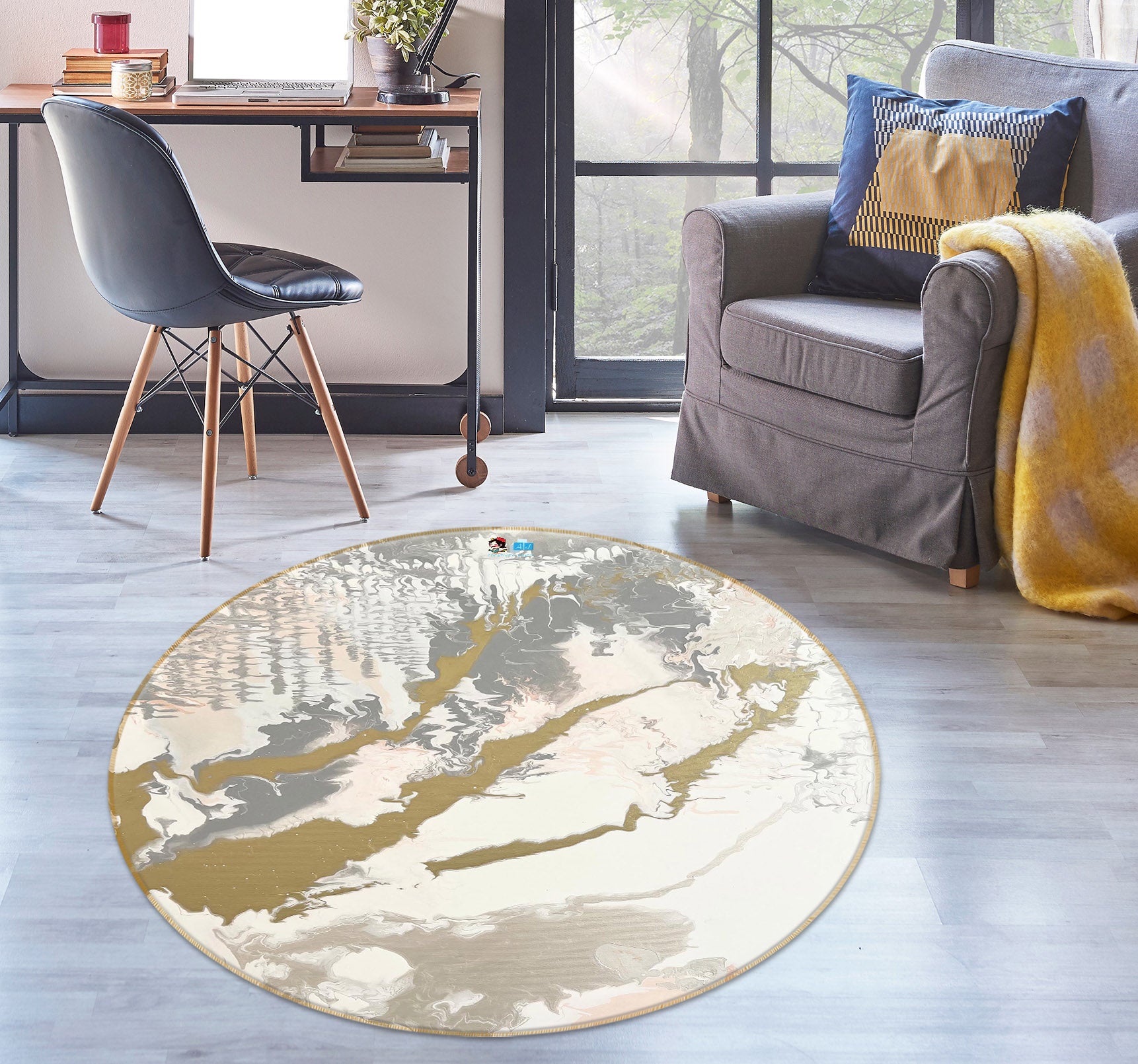 3D Art Paintings 4046 Skromova Marina Rug Round Non Slip Rug Mat