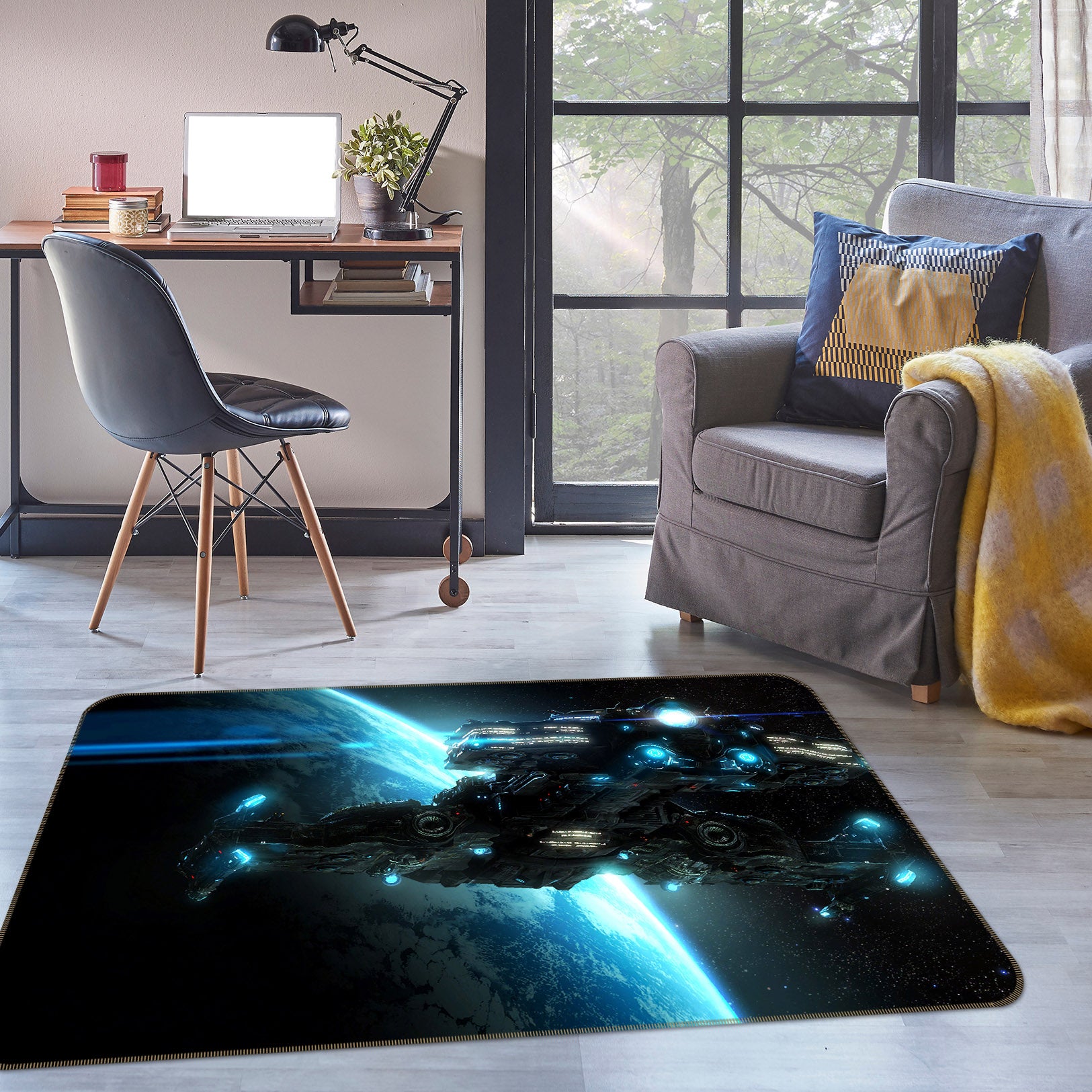 3D Earth Spacecraft 38238 Vehicle Non Slip Rug Mat