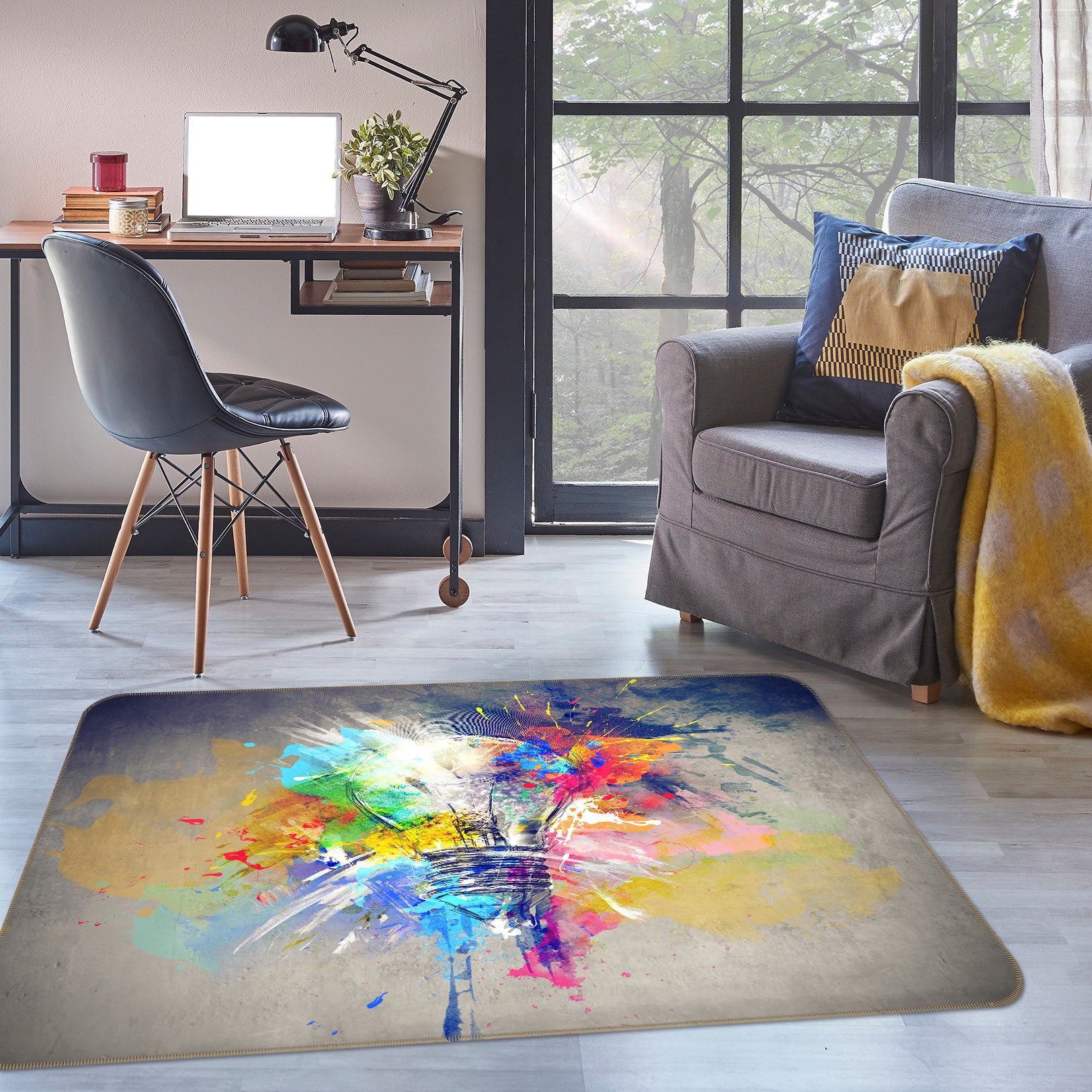 3D Color Bulb 77096 Non Slip Rug Mat