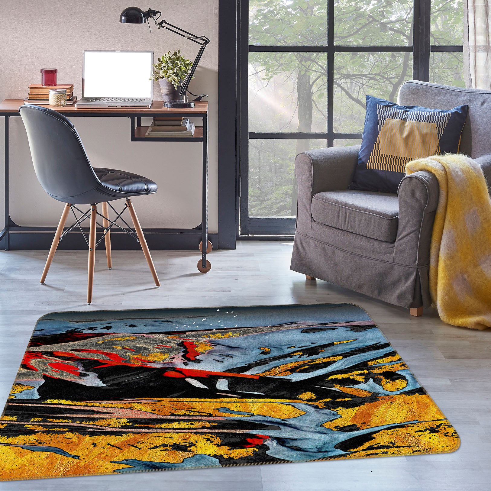 3D Mountains 27108 Non Slip Rug Mat