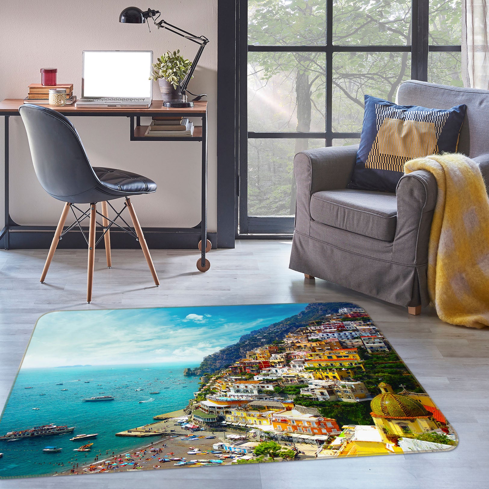 3D Seaside House 34155 Non Slip Rug Mat