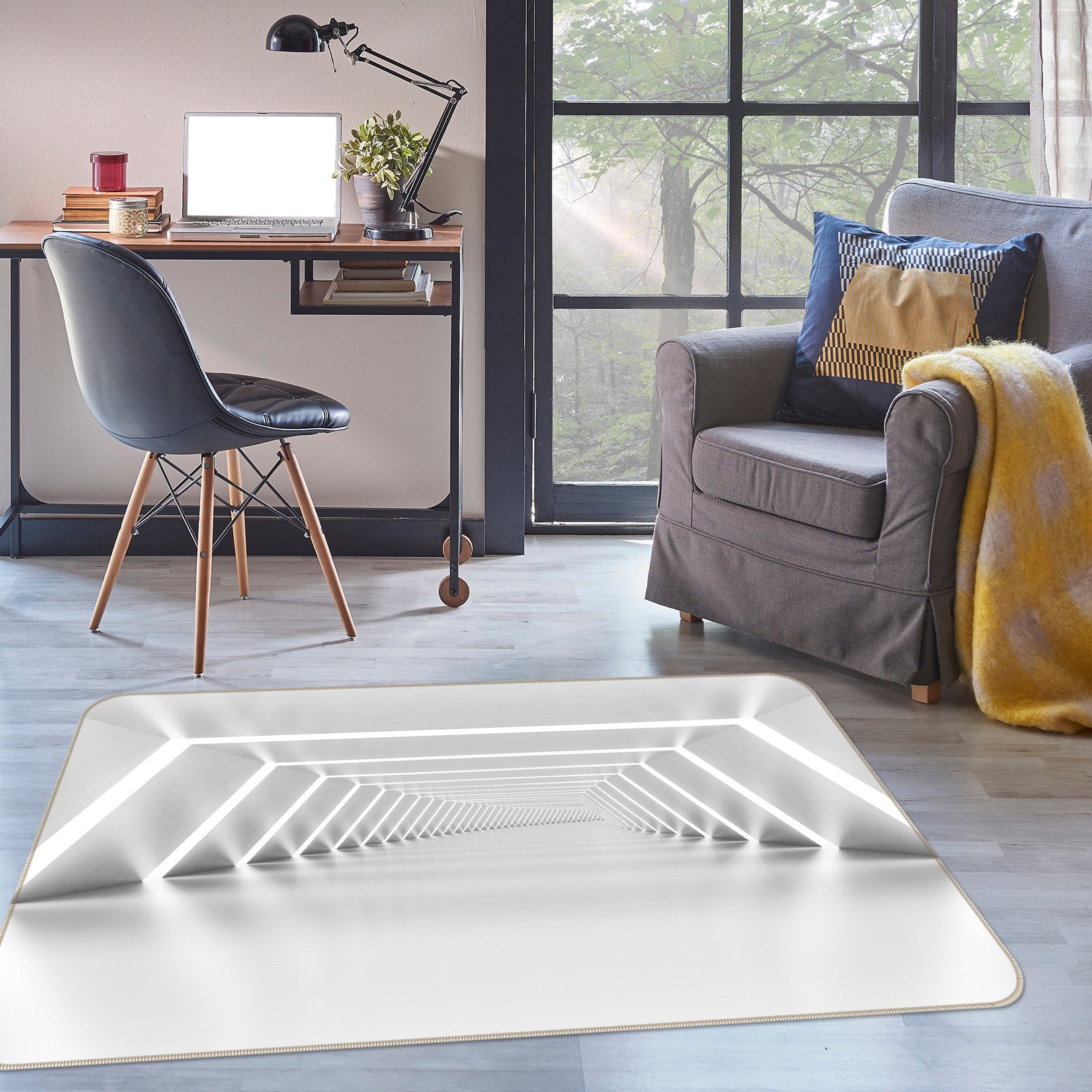 3D Light Tunnel 36058 Non Slip Rug Mat