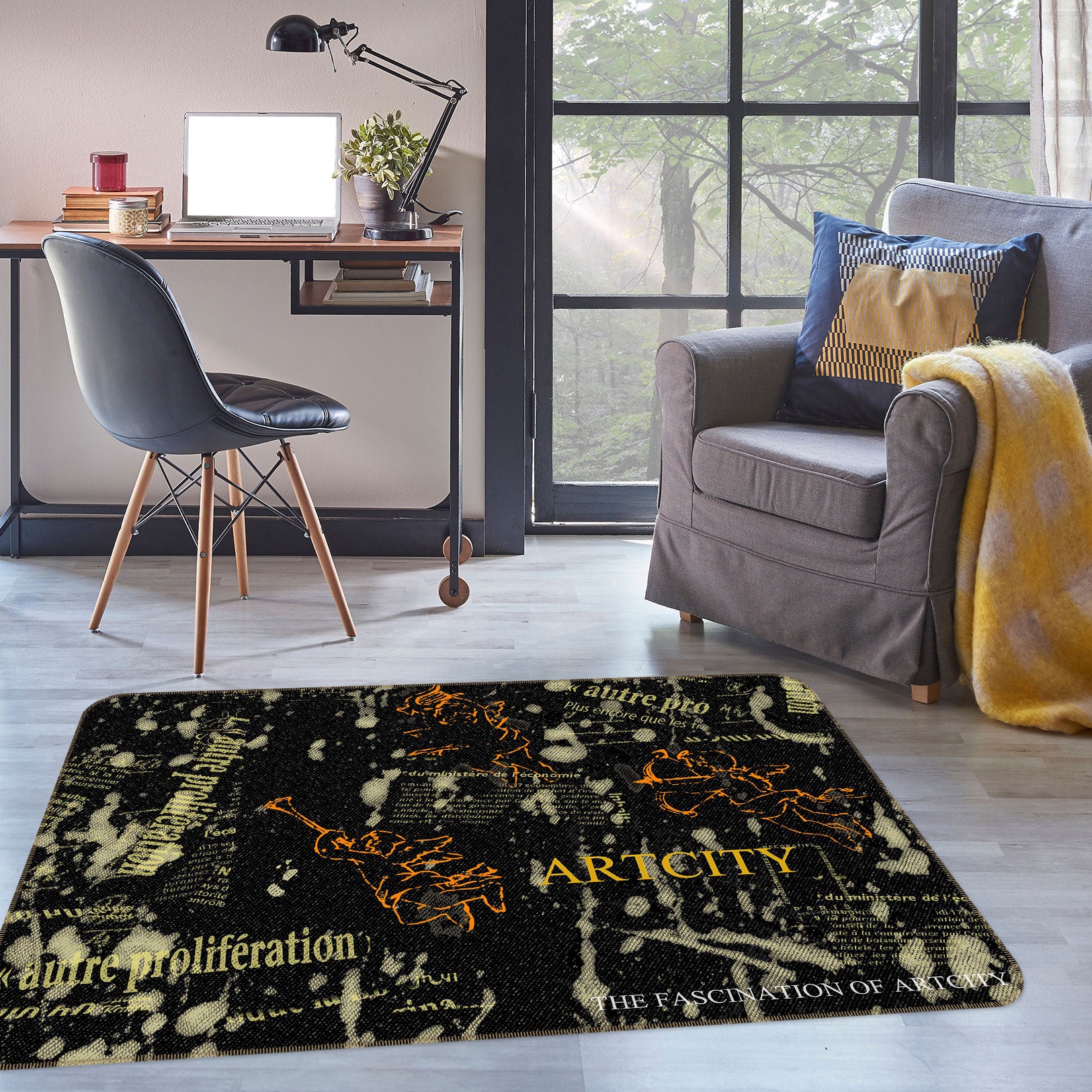 3D Letter Pattern 75238 Non Slip Rug Mat