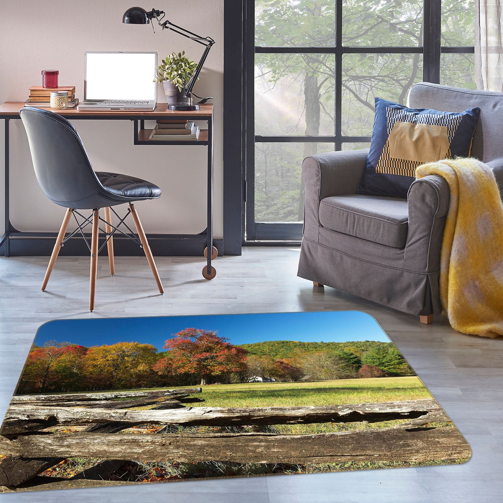 3D Trees Grass 84076 Kathy Barefield Rug Non Slip Rug Mat