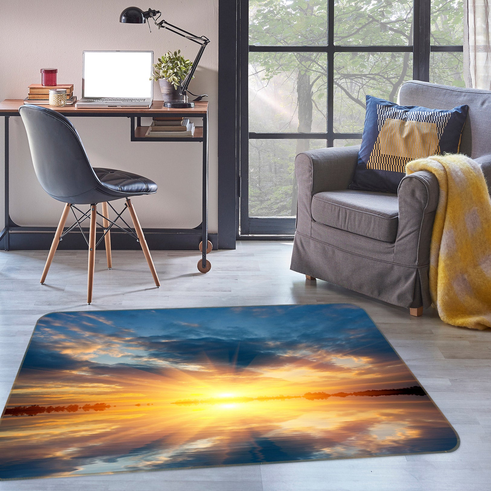 3D Clouds 75222 Non Slip Rug Mat