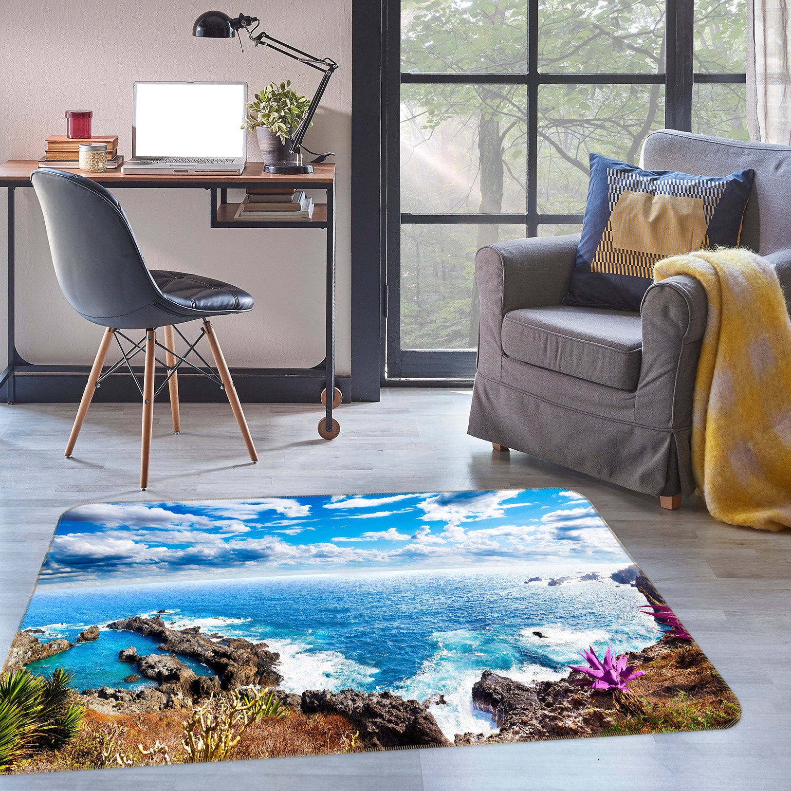 3D Seaside Stones 77010 Non Slip Rug Mat