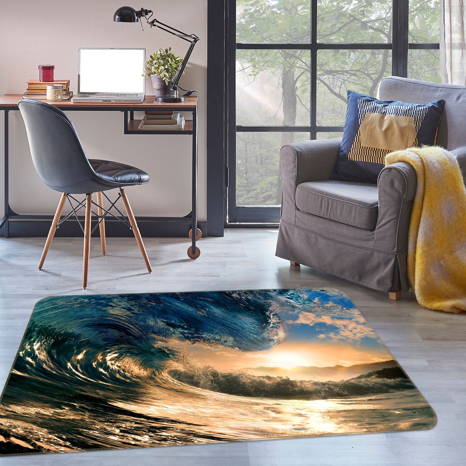 3D Waves 77076 Non Slip Rug Mat