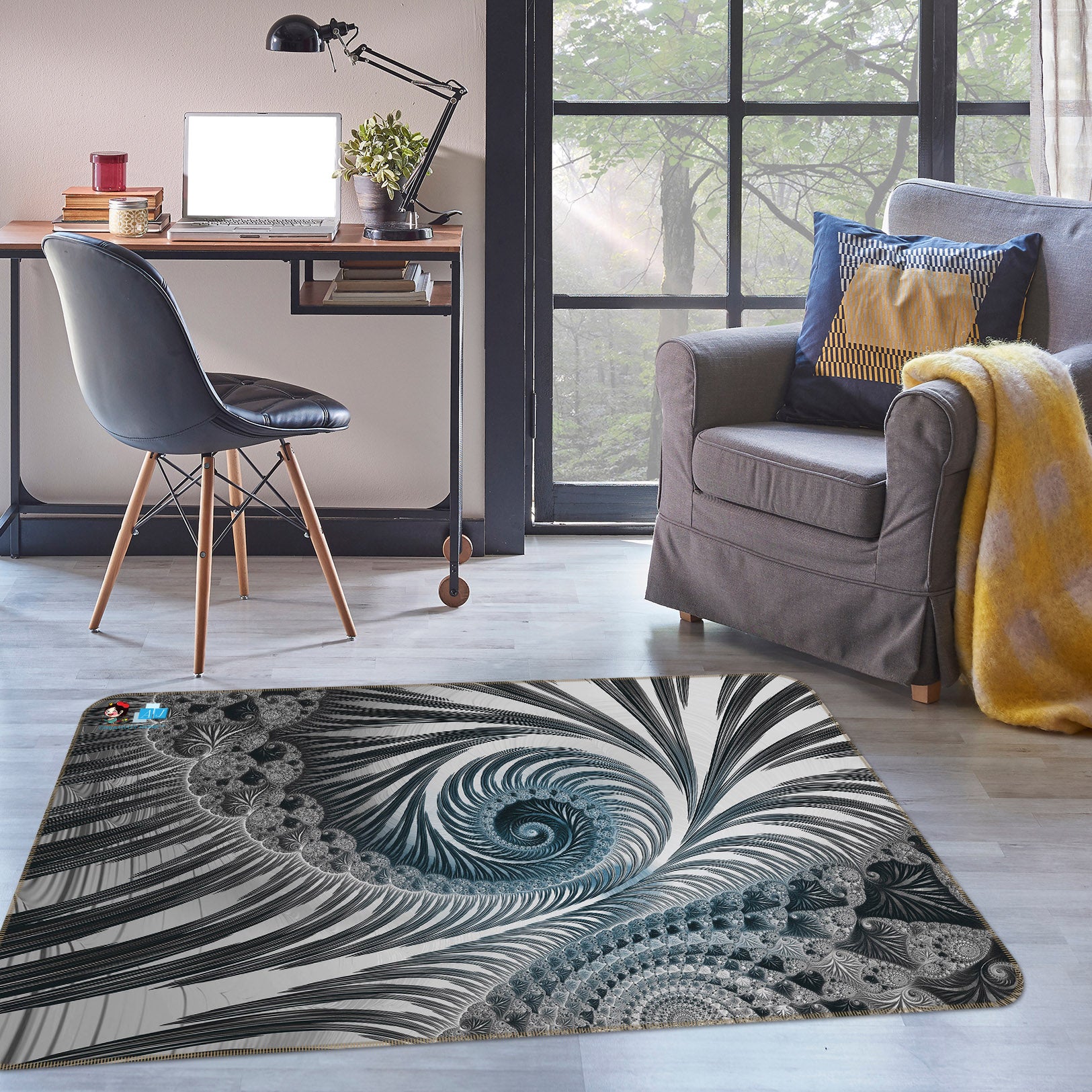 3D Spiral Pattern 83042 Andrea haase Rug Non Slip Rug Mat