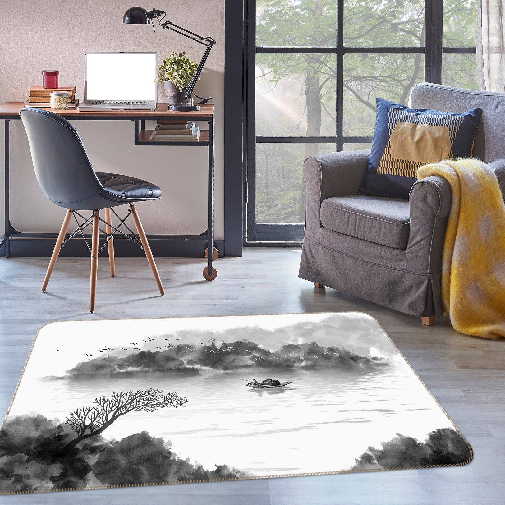 3D Ink River 34028 Non Slip Rug Mat