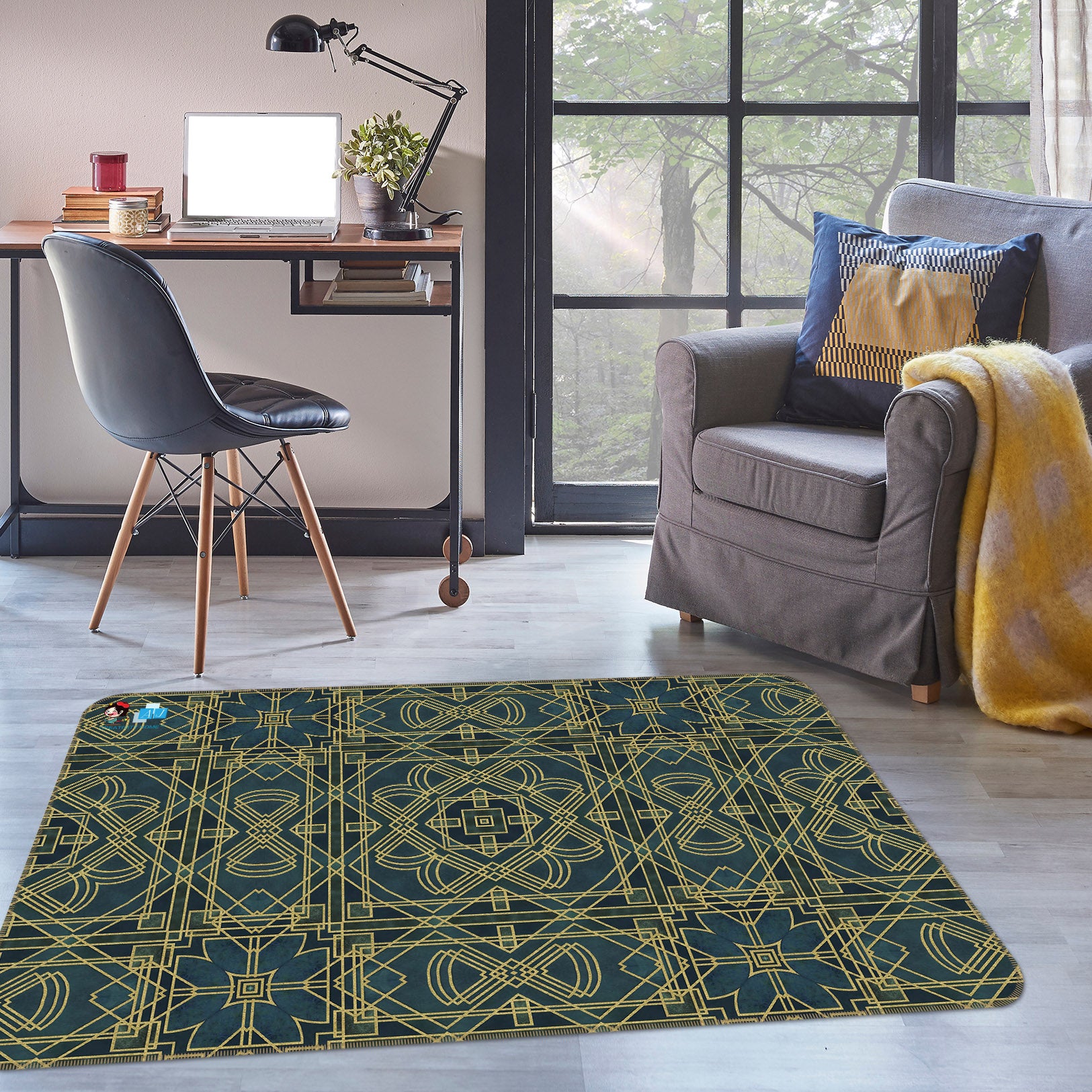 3D Pattern Lines 83003 Andrea haase Rug Non Slip Rug Mat