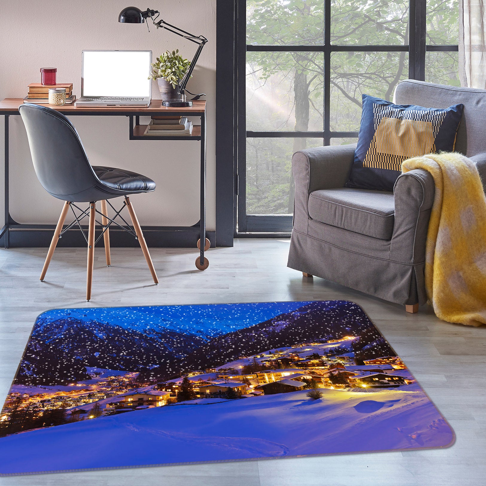 3D Snow House 35114 Non Slip Rug Mat