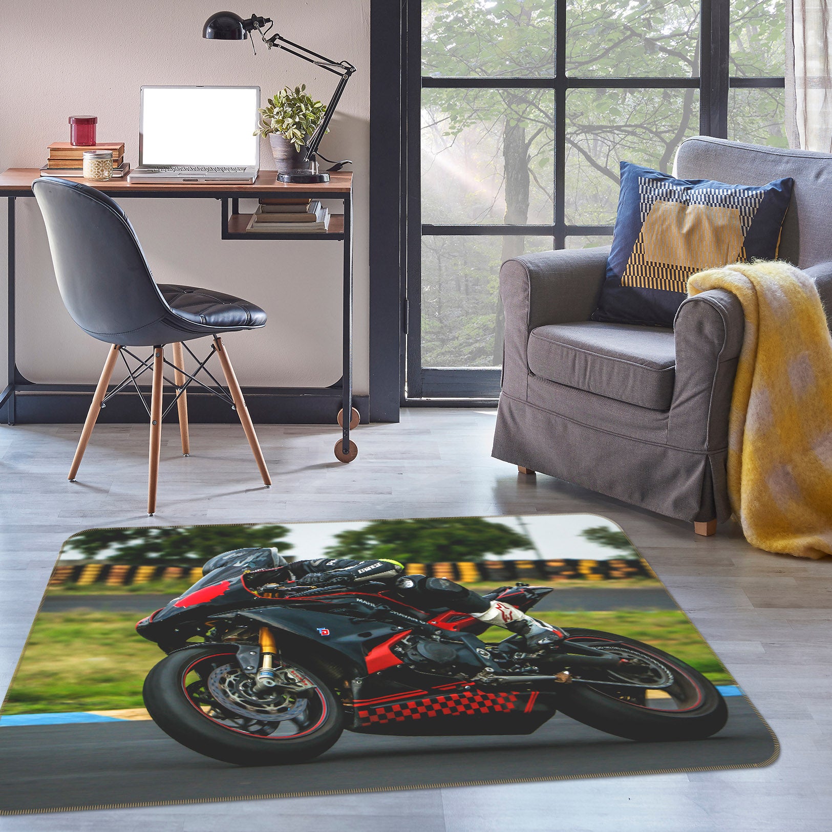 3D Motorcycle 68043 Vehicle Non Slip Rug Mat