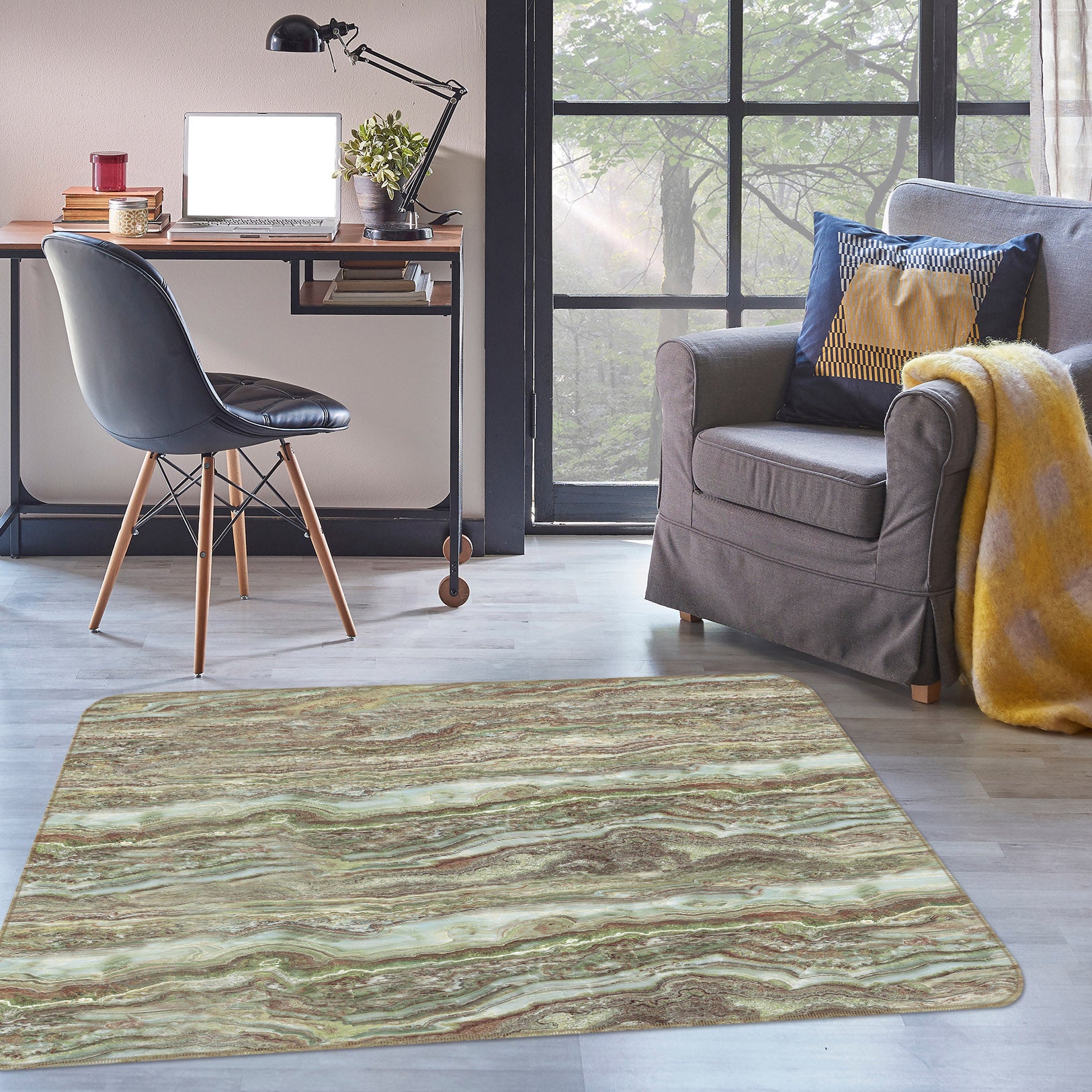 3D Marble Pattern 27120 Non Slip Rug Mat