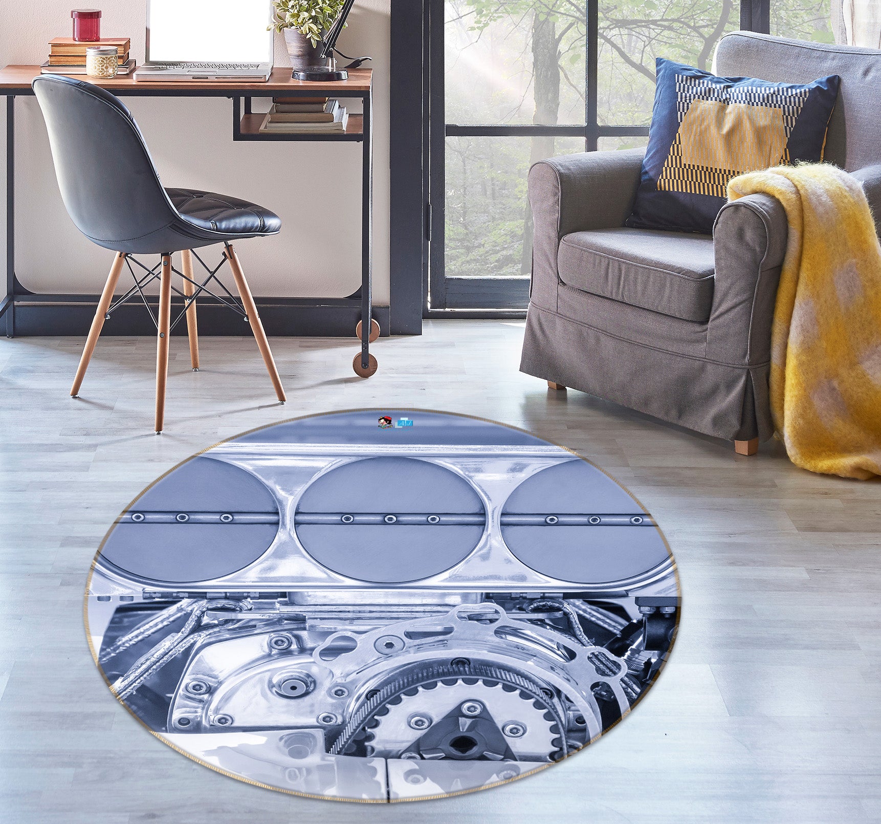 3D Gear 74191 Round Non Slip Rug Mat