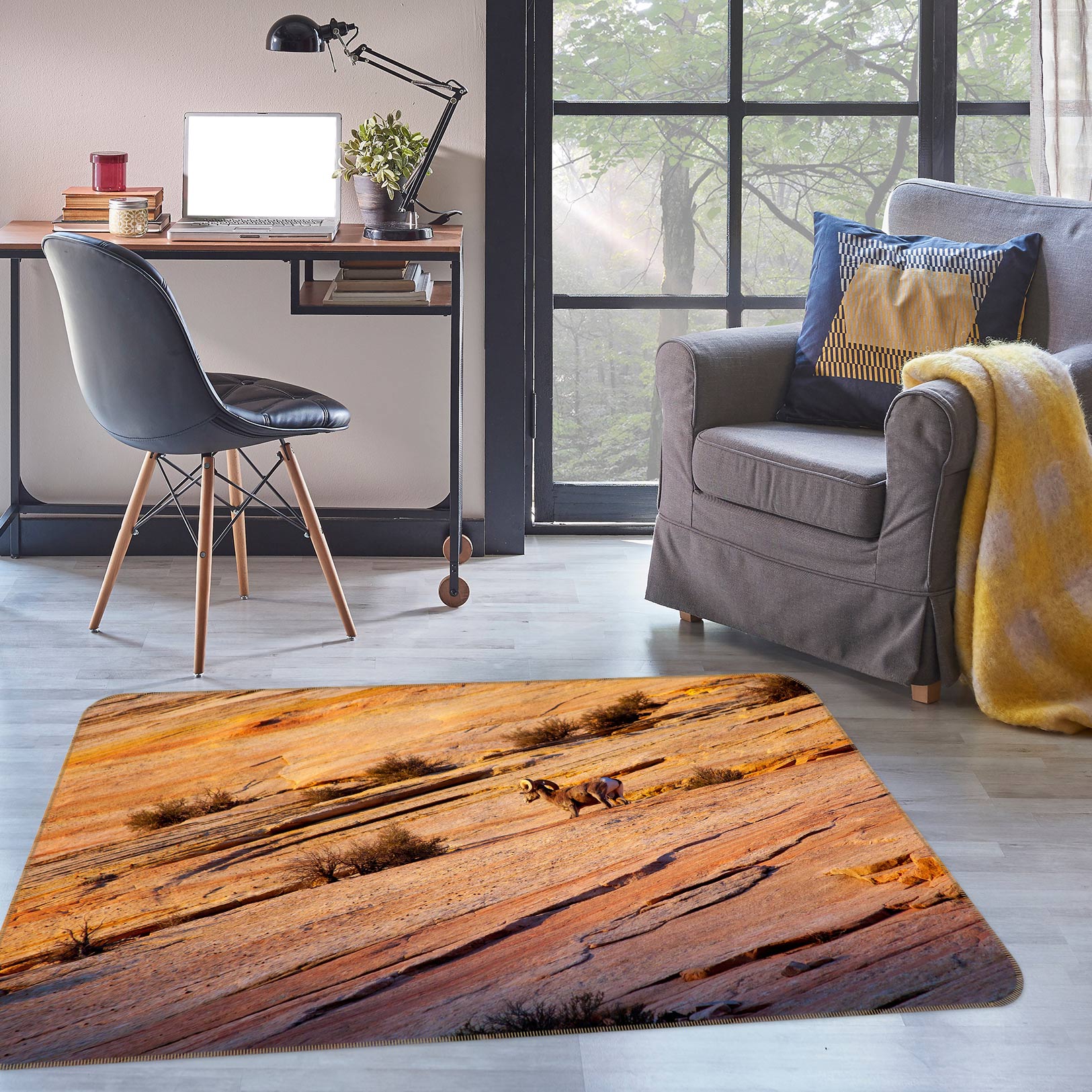 3D Desert Grass 75229 Non Slip Rug Mat