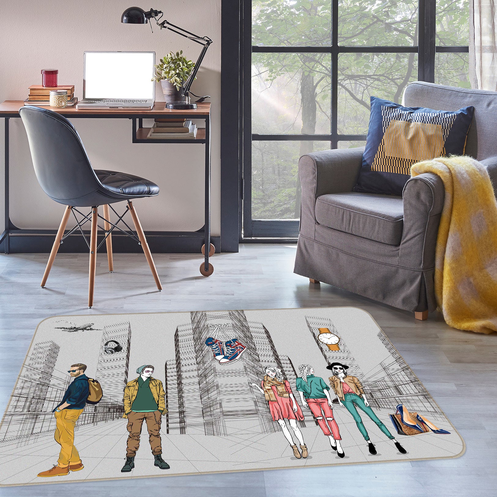 3D Building Model 77026 Non Slip Rug Mat