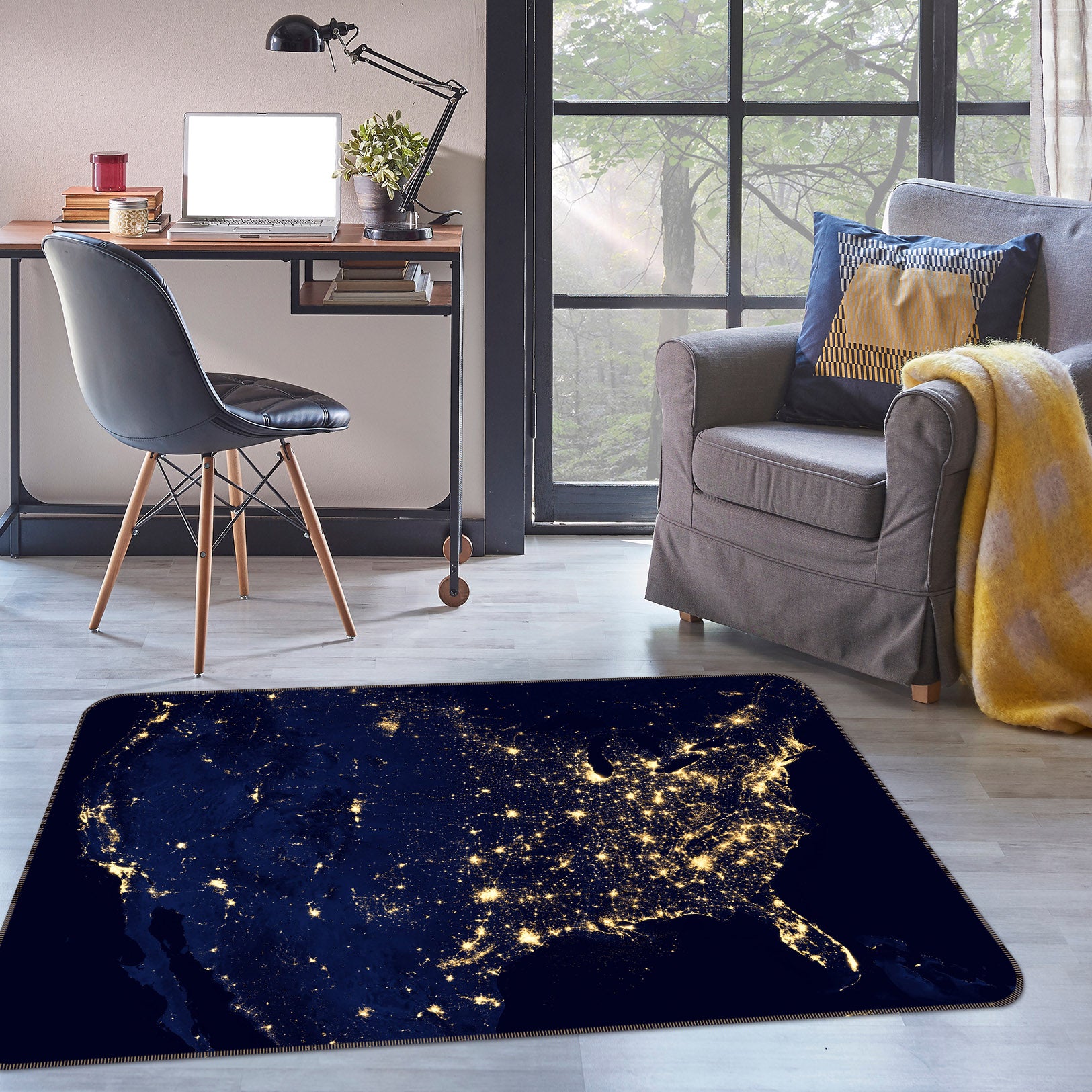 3D Earth Lights 35041 Non Slip Rug Mat