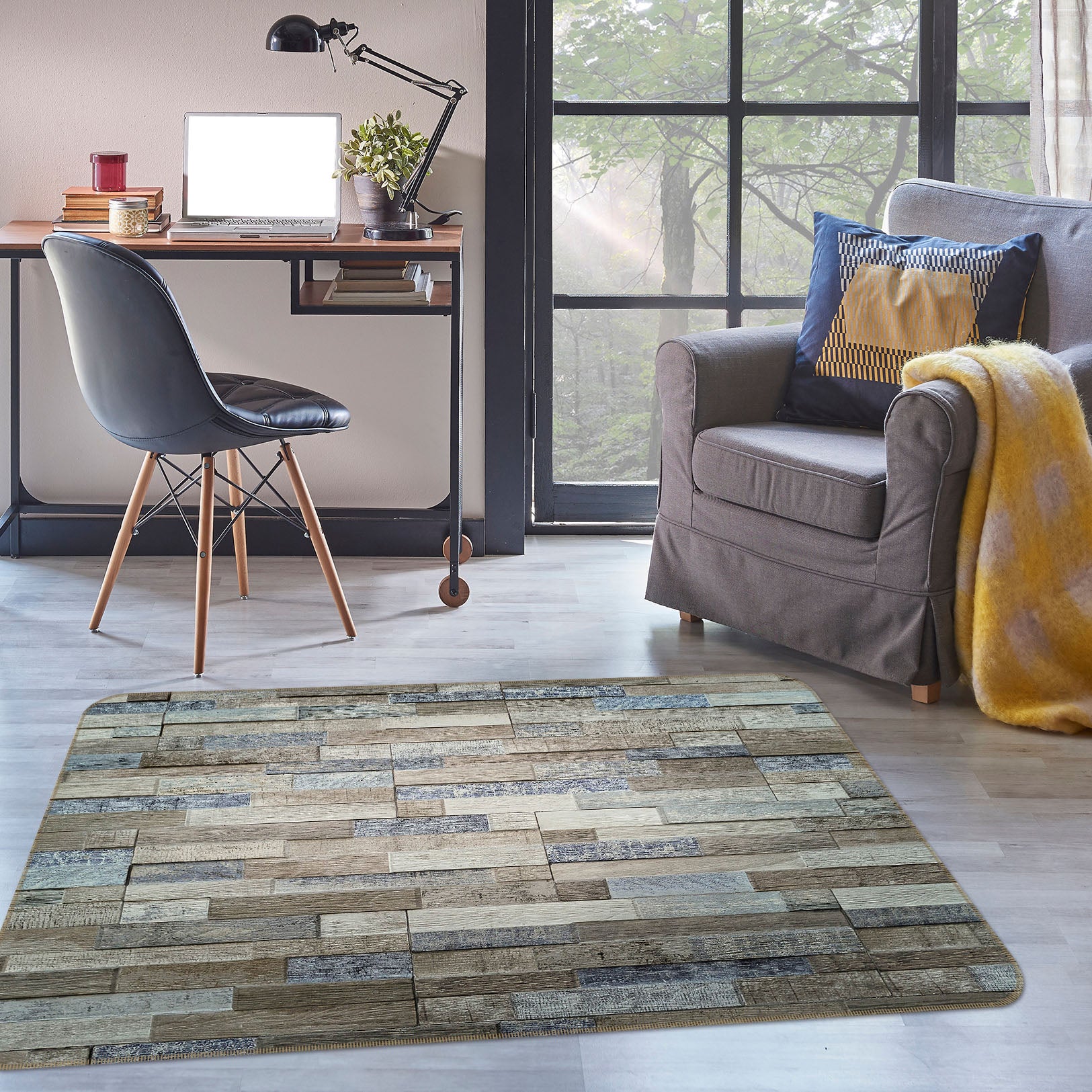 3D Wood Floor Texture 31085 Non Slip Rug Mat