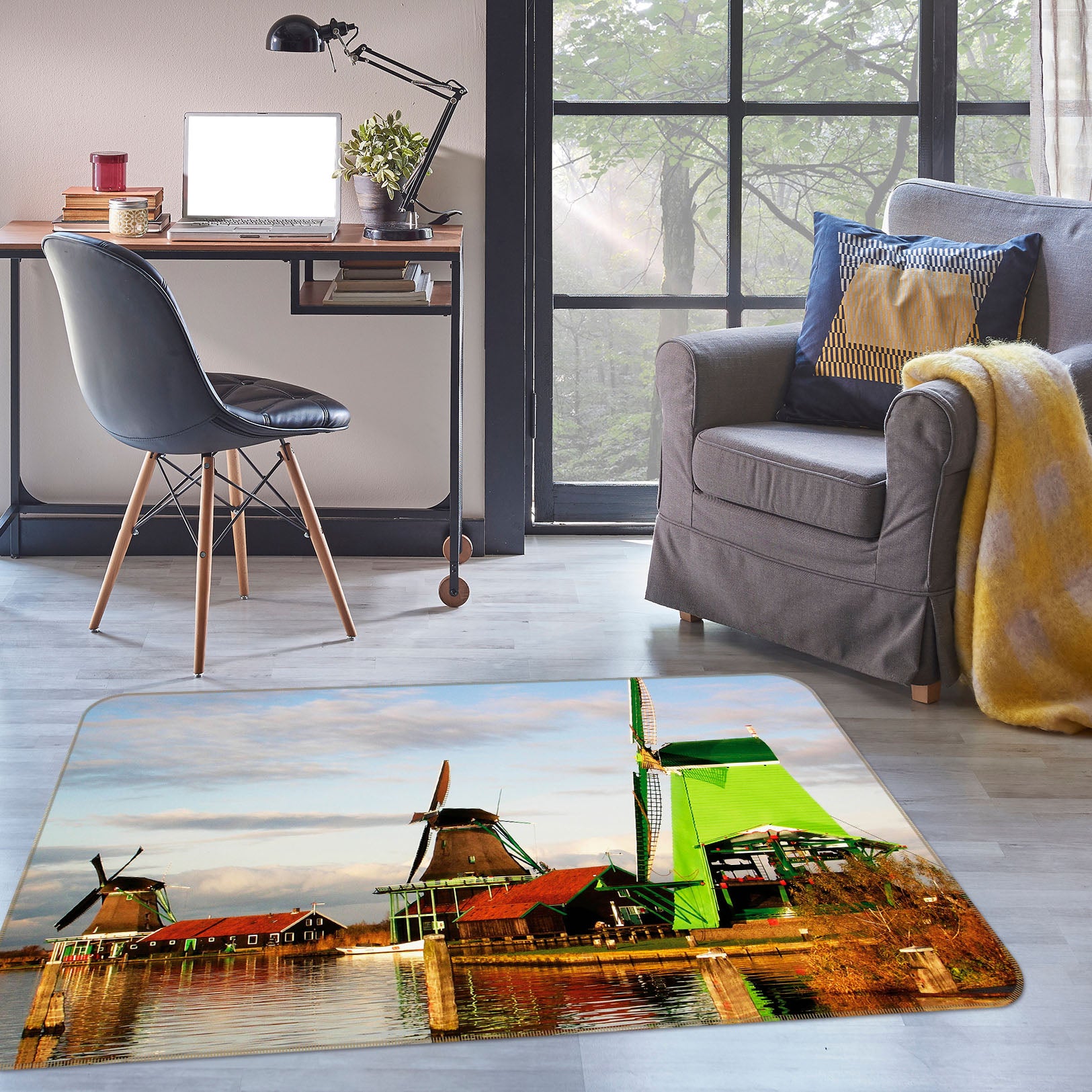 3D Windmill 32014 Non Slip Rug Mat