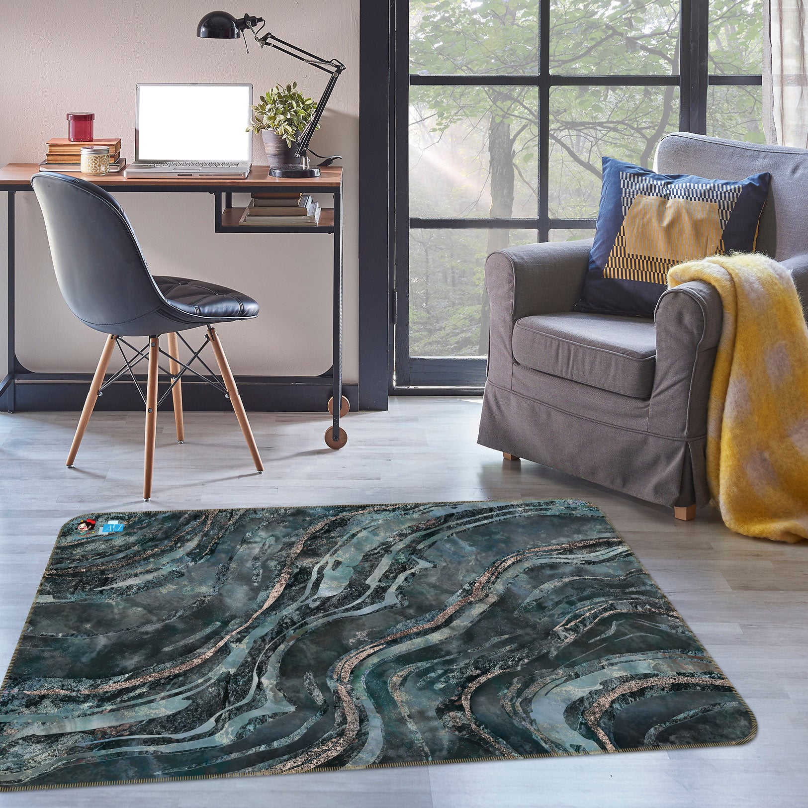 3D Dark Texture Pattern 83027 Andrea haase Rug Non Slip Rug Mat