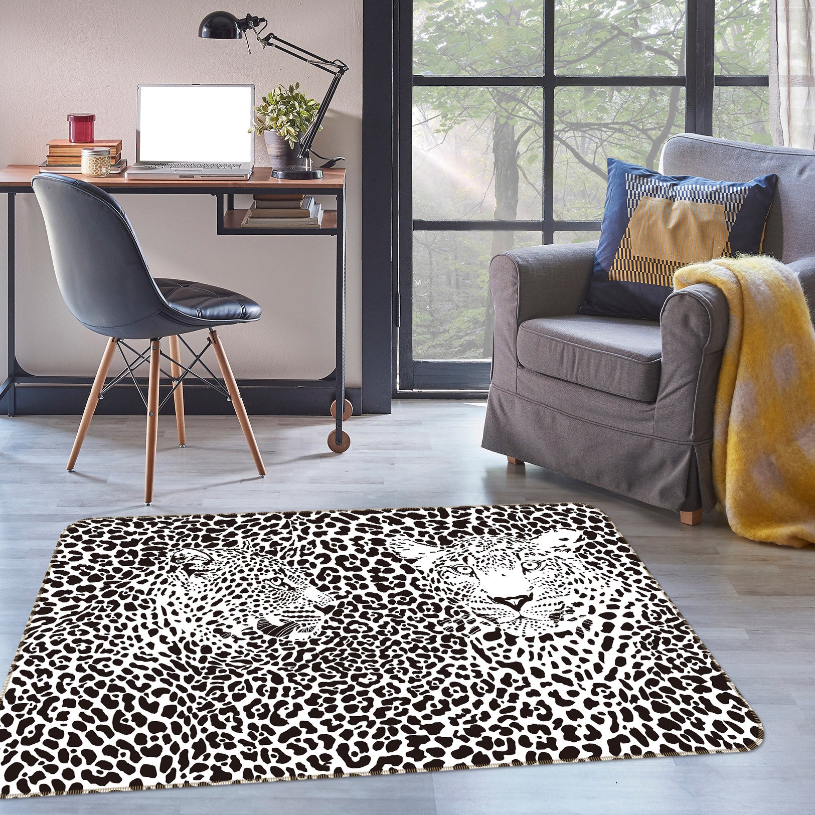 3D Leopard 34229 Non Slip Rug Mat