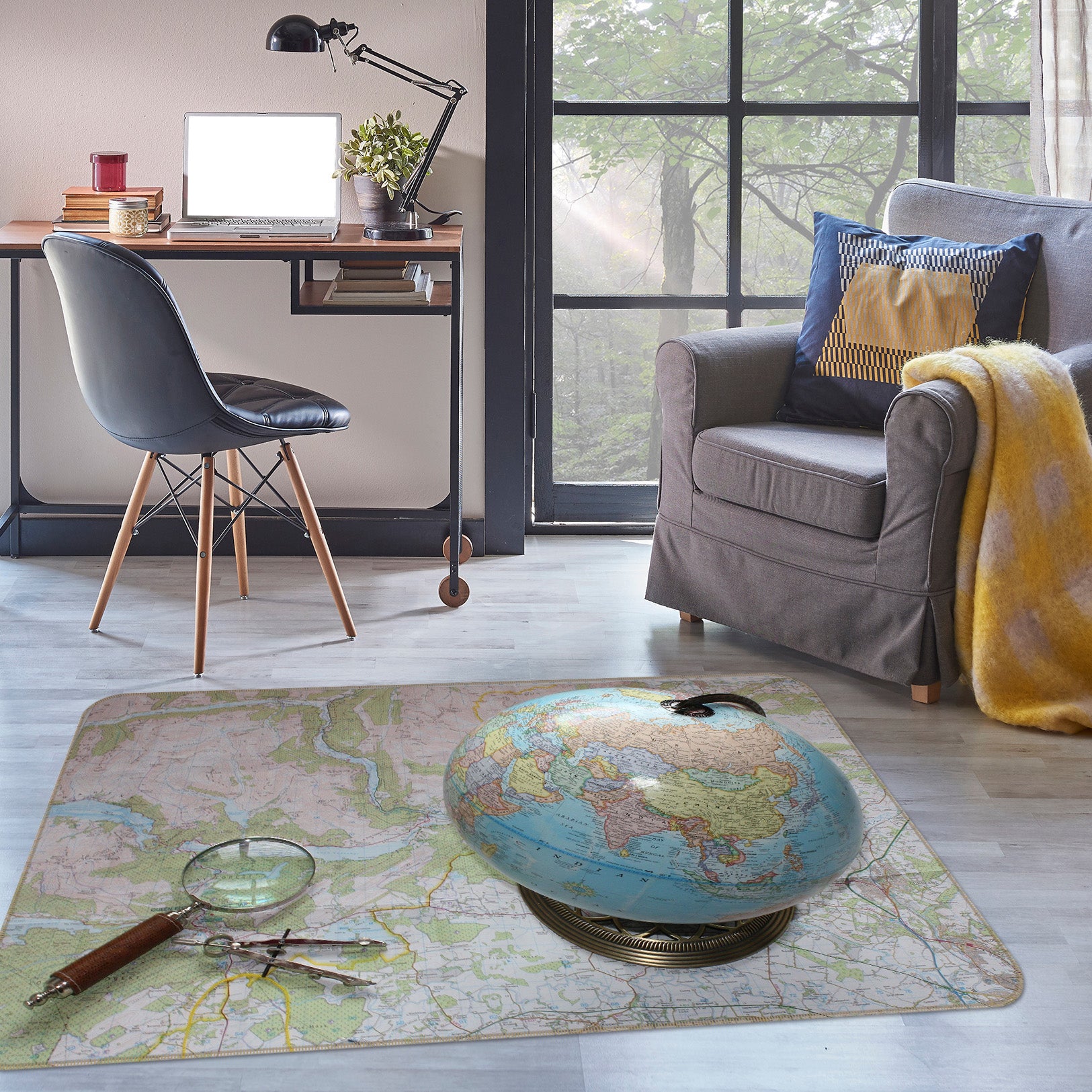 3D Map Globe 36179 Non Slip Rug Mat