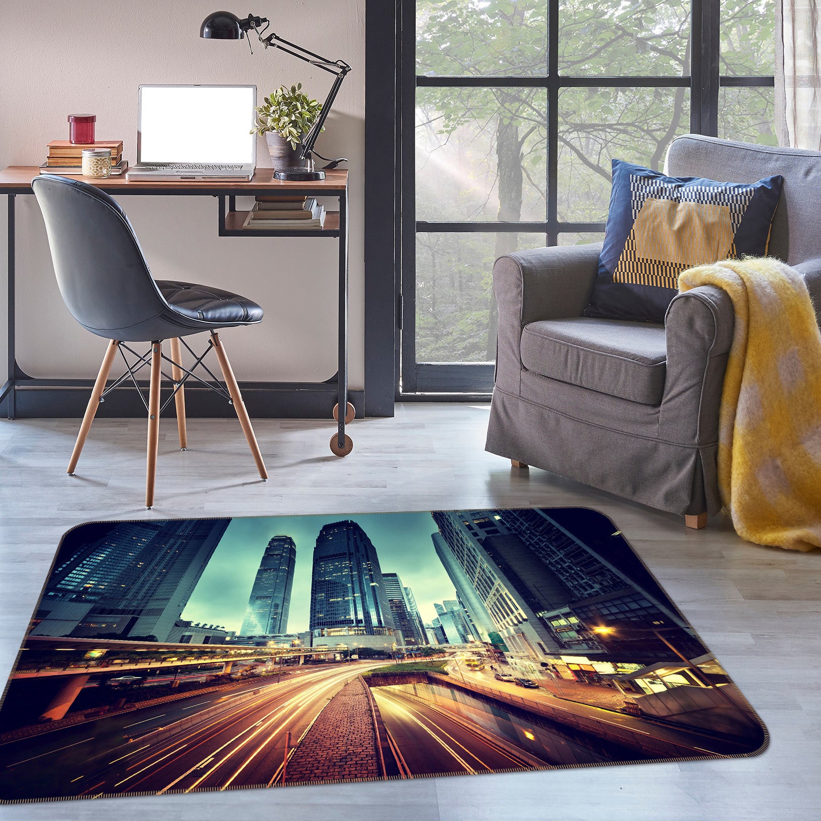 3D Road Building 77105 Non Slip Rug Mat