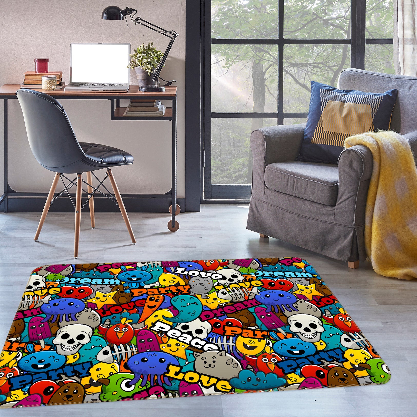 3D Colorful 30069 Non Slip Rug Mat