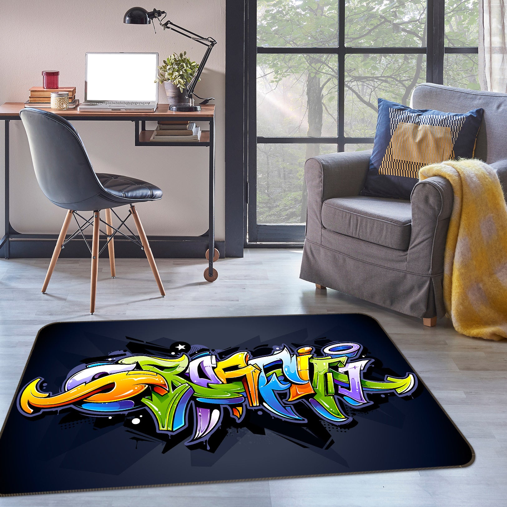 3D Colored Letters 30095 Non Slip Rug Mat