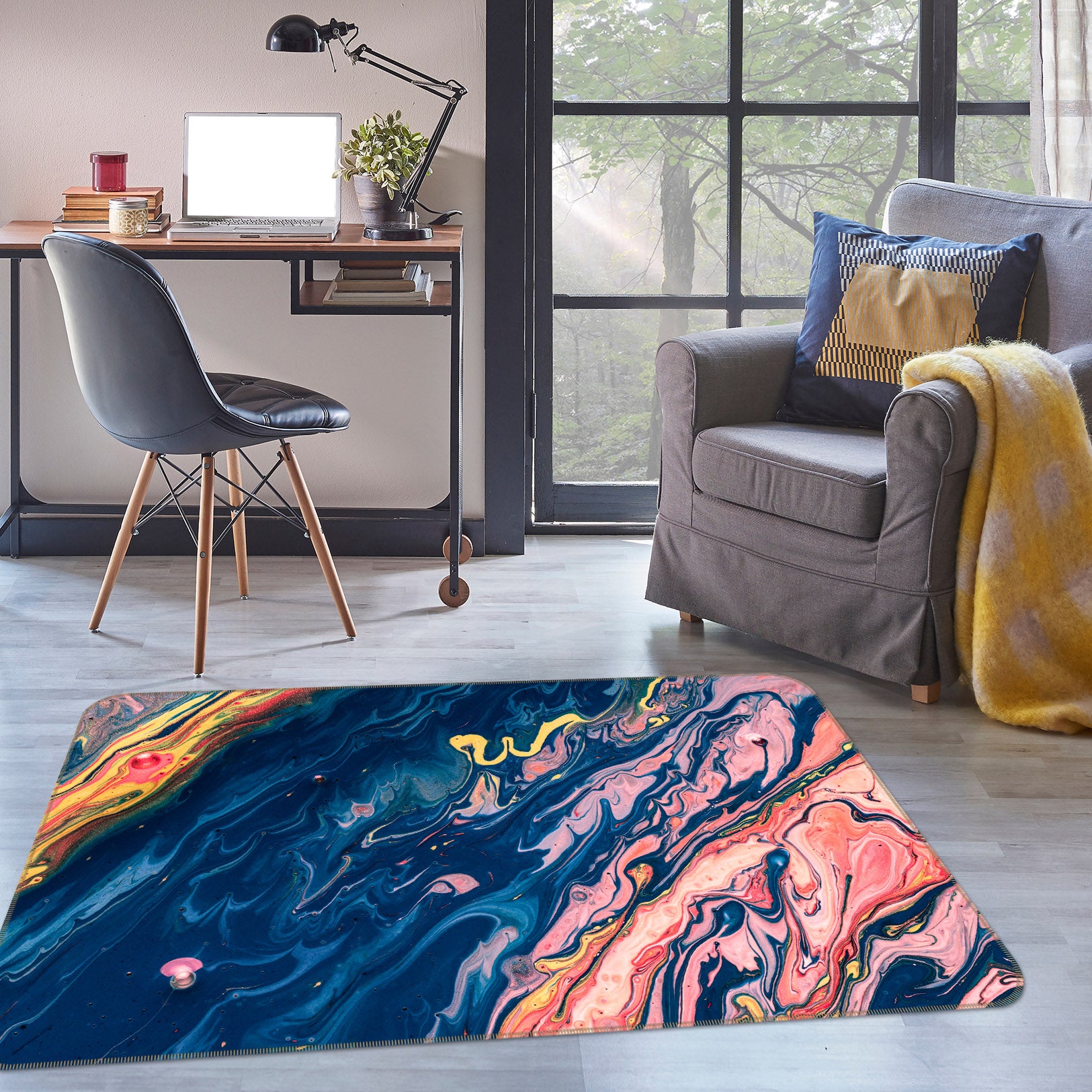 3D Pattern Lines 29201 Non Slip Rug Mat
