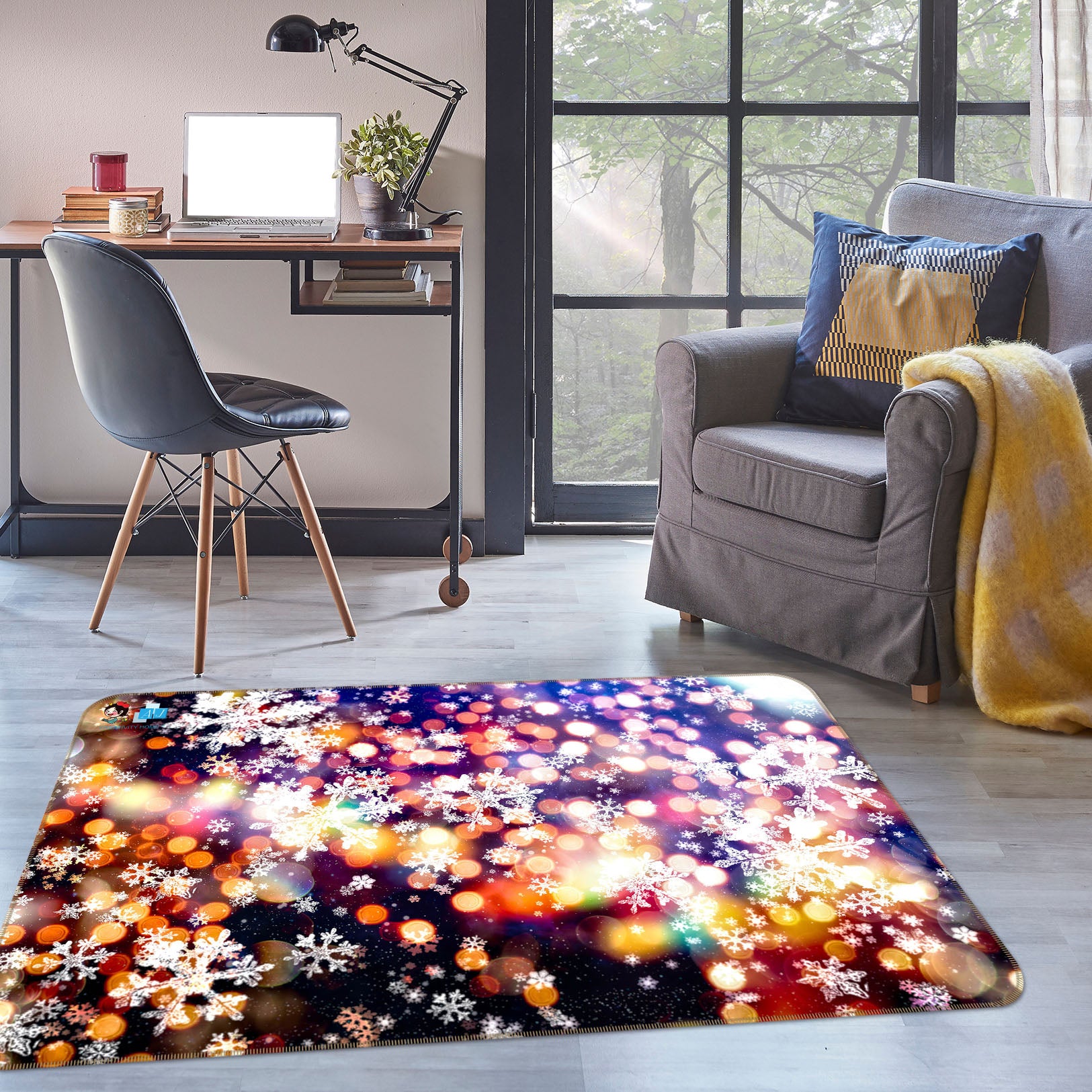 3D Color Aperture 55099 Christmas Non Slip Rug Mat Xmas