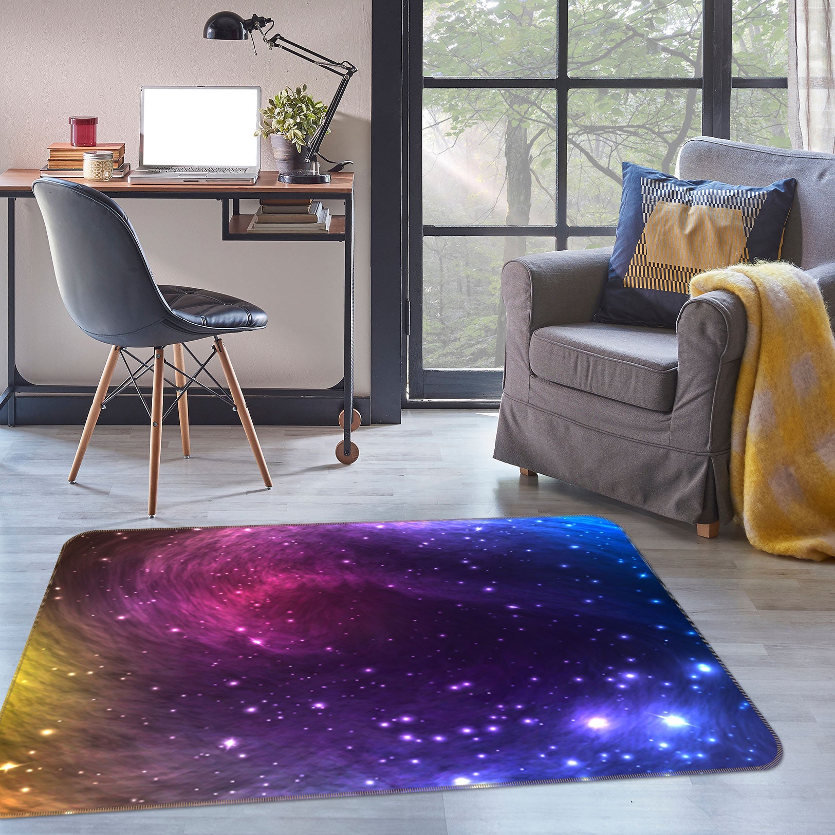 3D Starry Sky 26221 Non Slip Rug Mat