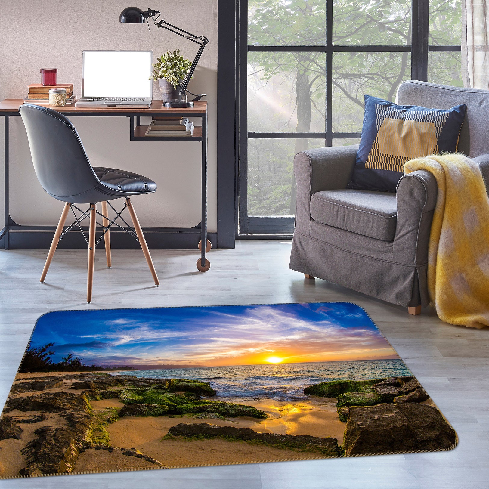 3D Seaside Stones 65082 Non Slip Rug Mat